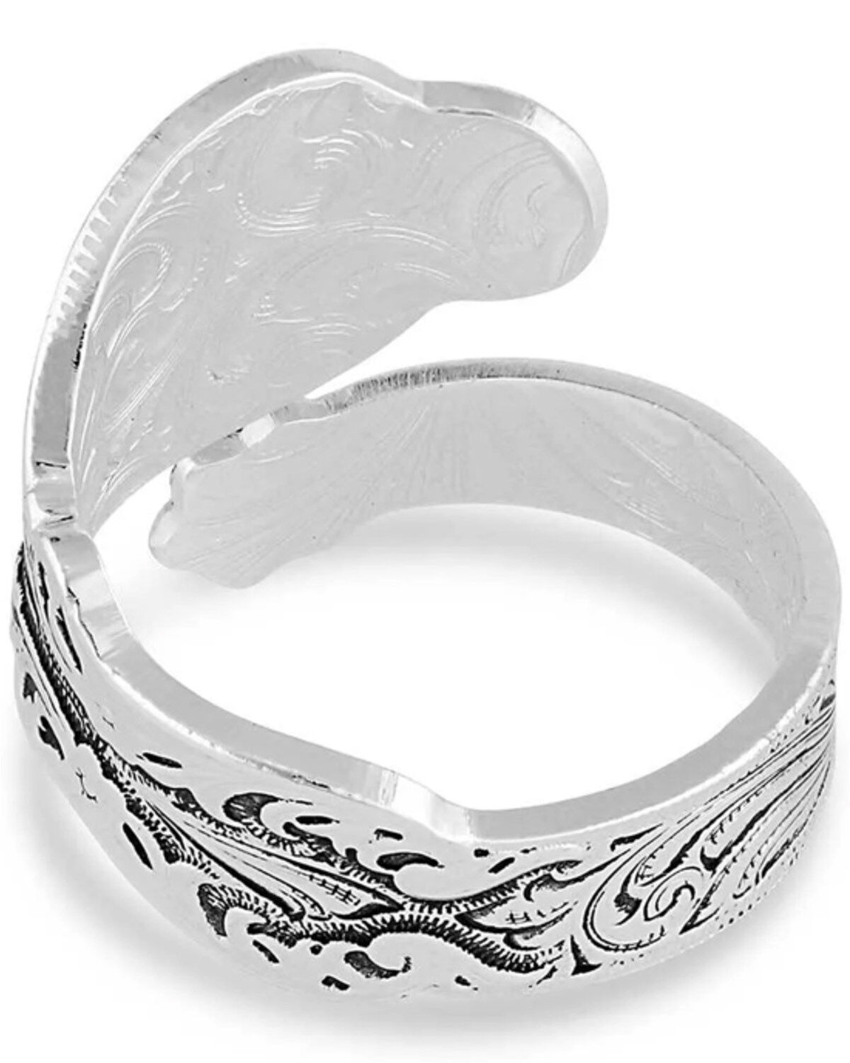 Montana Silversmiths Women's Heirloom Treasure Spoon Floral Open Ring