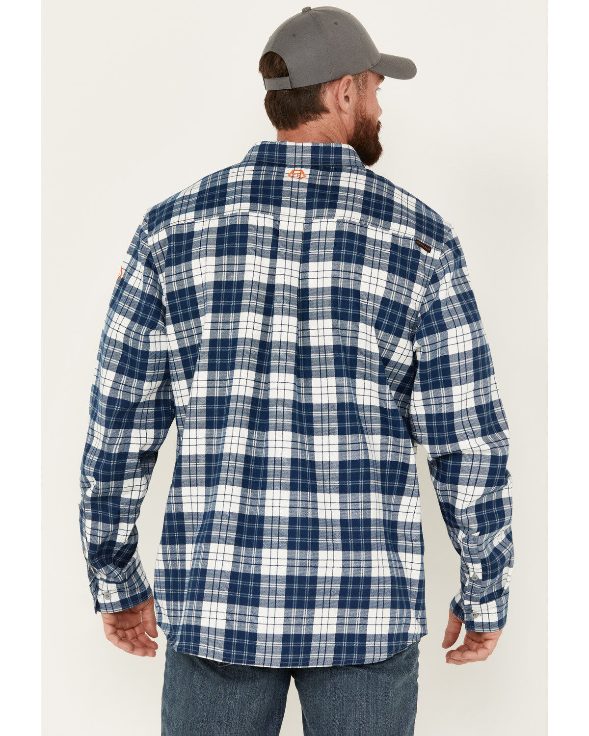 Hawx Men's FR Plaid Print Lightweight Button-Down Work Shirt