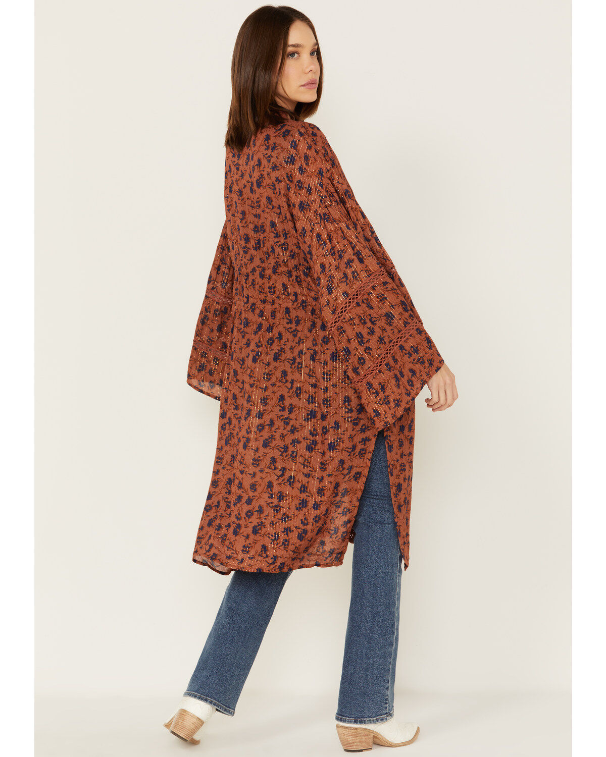 Jen's Pirate Booty Women's Floral Print Wildflower Trinity Kimono