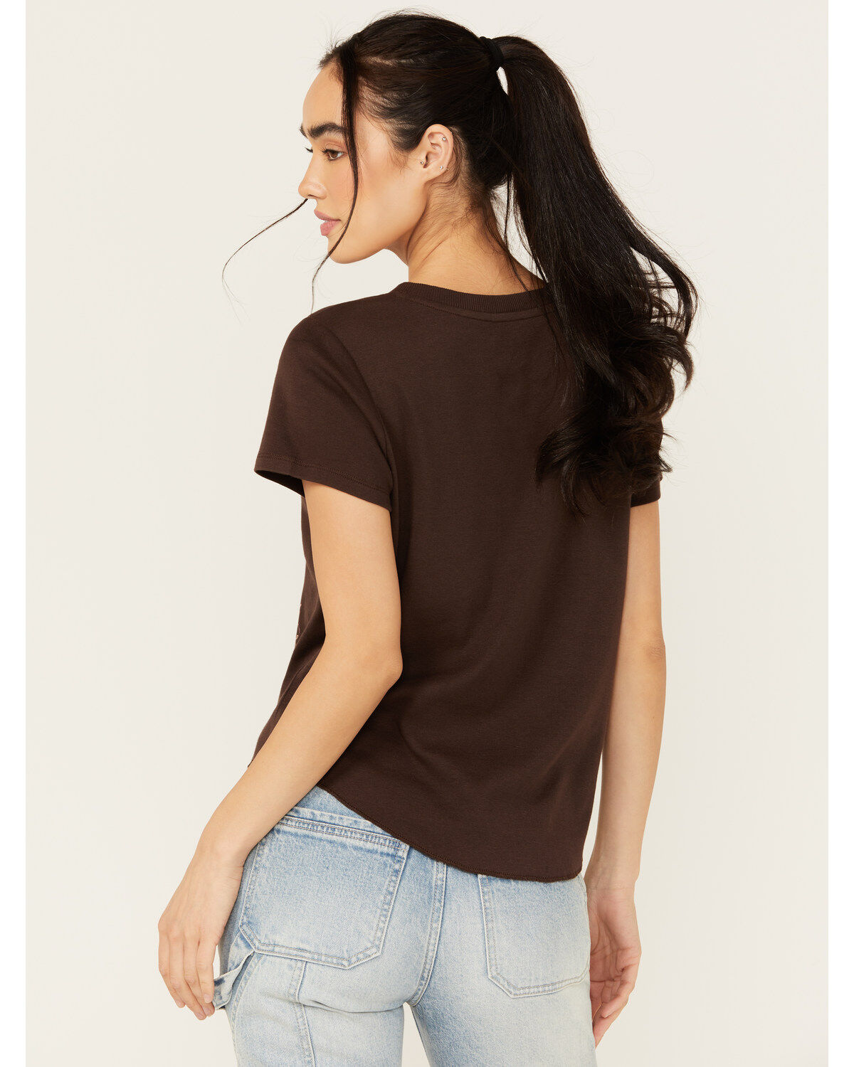 Cleo + Wolf Women's Alexander Short Sleeve Graphic Henley Shirt