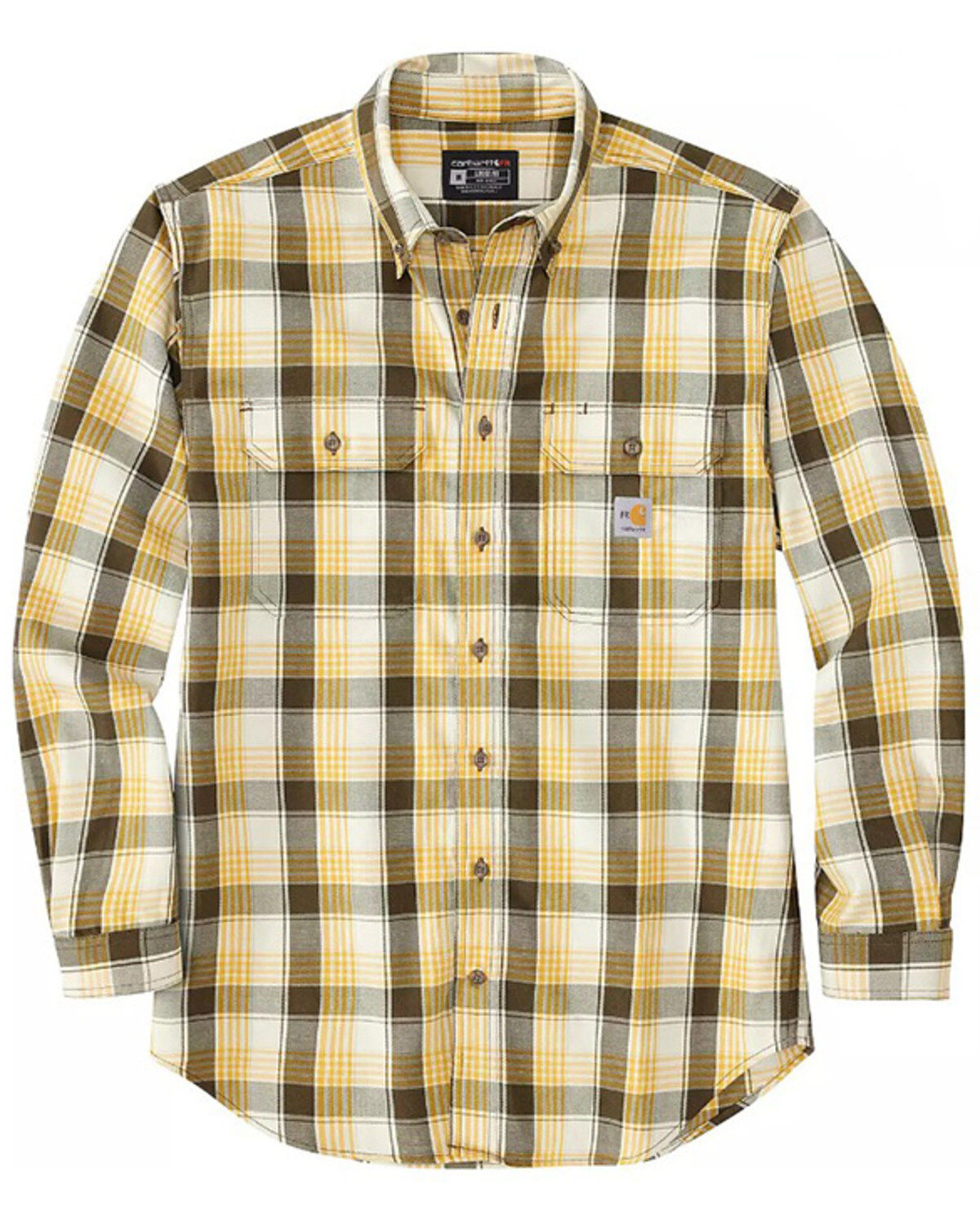 Carhartt Men's FR Rugged FleX™ Loose Fit Twill Plaid Print Long Sleeve Shirt