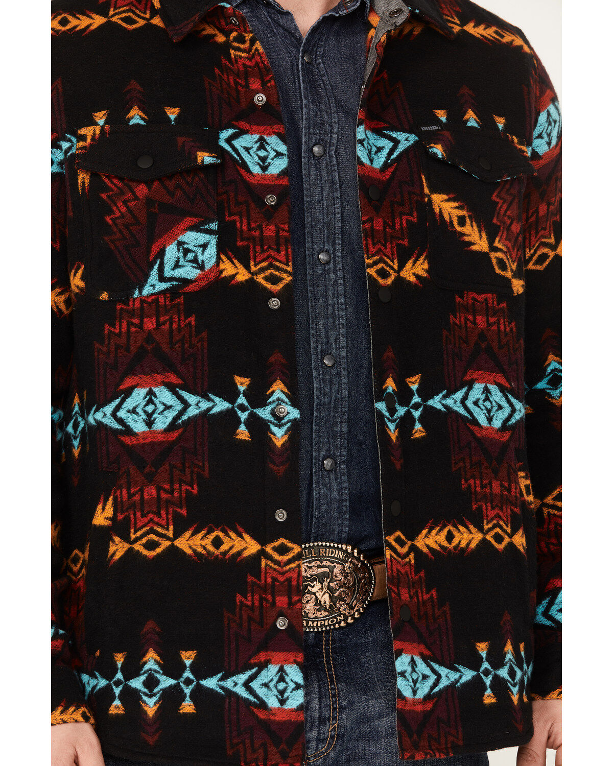 Rock & Roll Denim Men's Southwestern Print Shirt Jacket