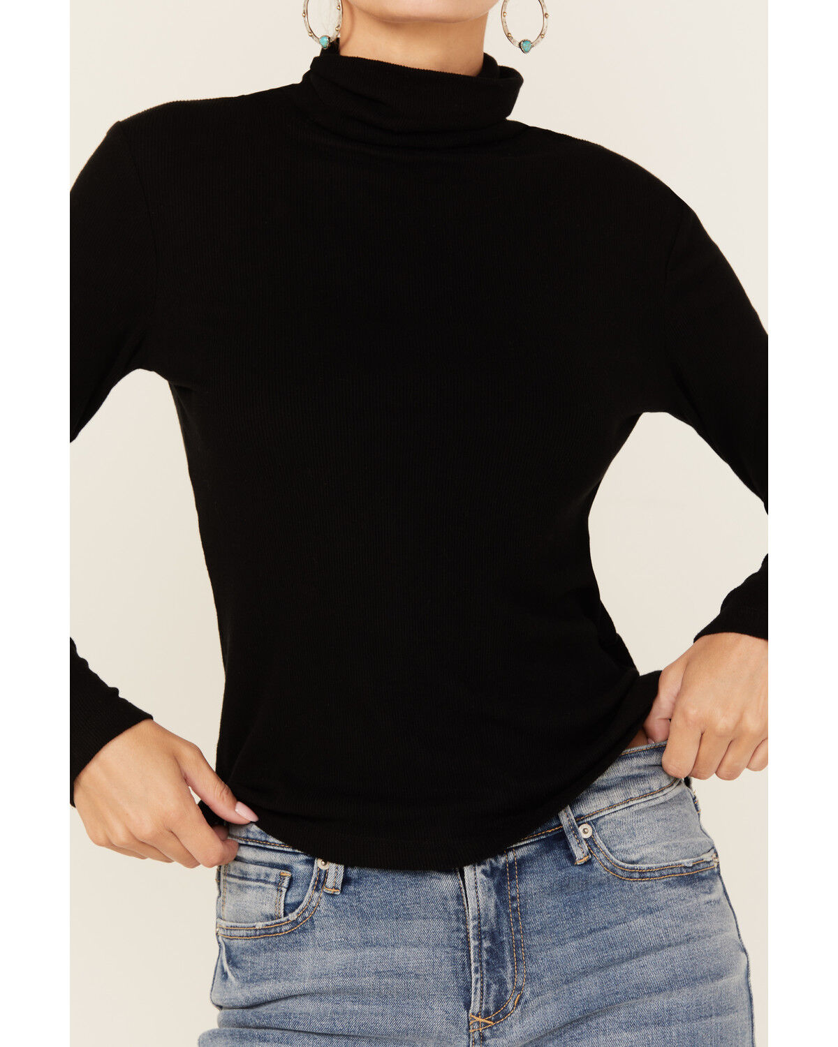 Miss Me Women's Lightweight Layering Turtleneck Shirt