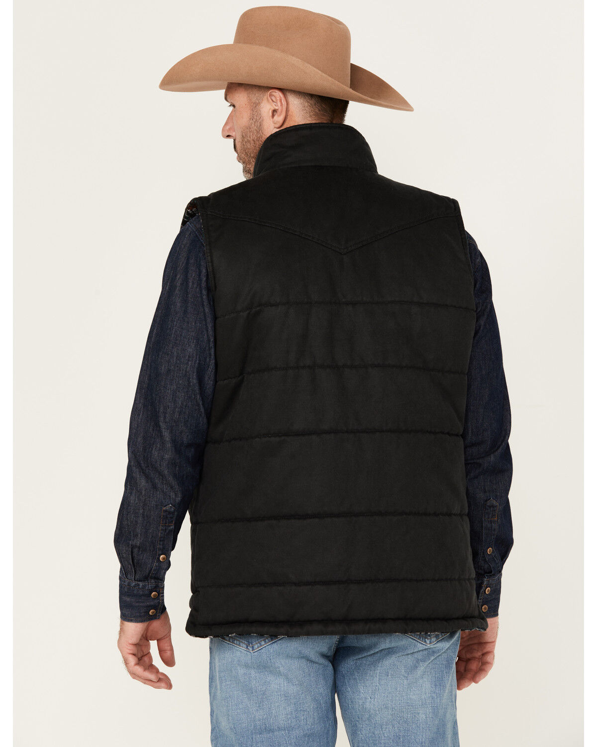 Cody James Men's Quilted Oil Skin Snap Vest