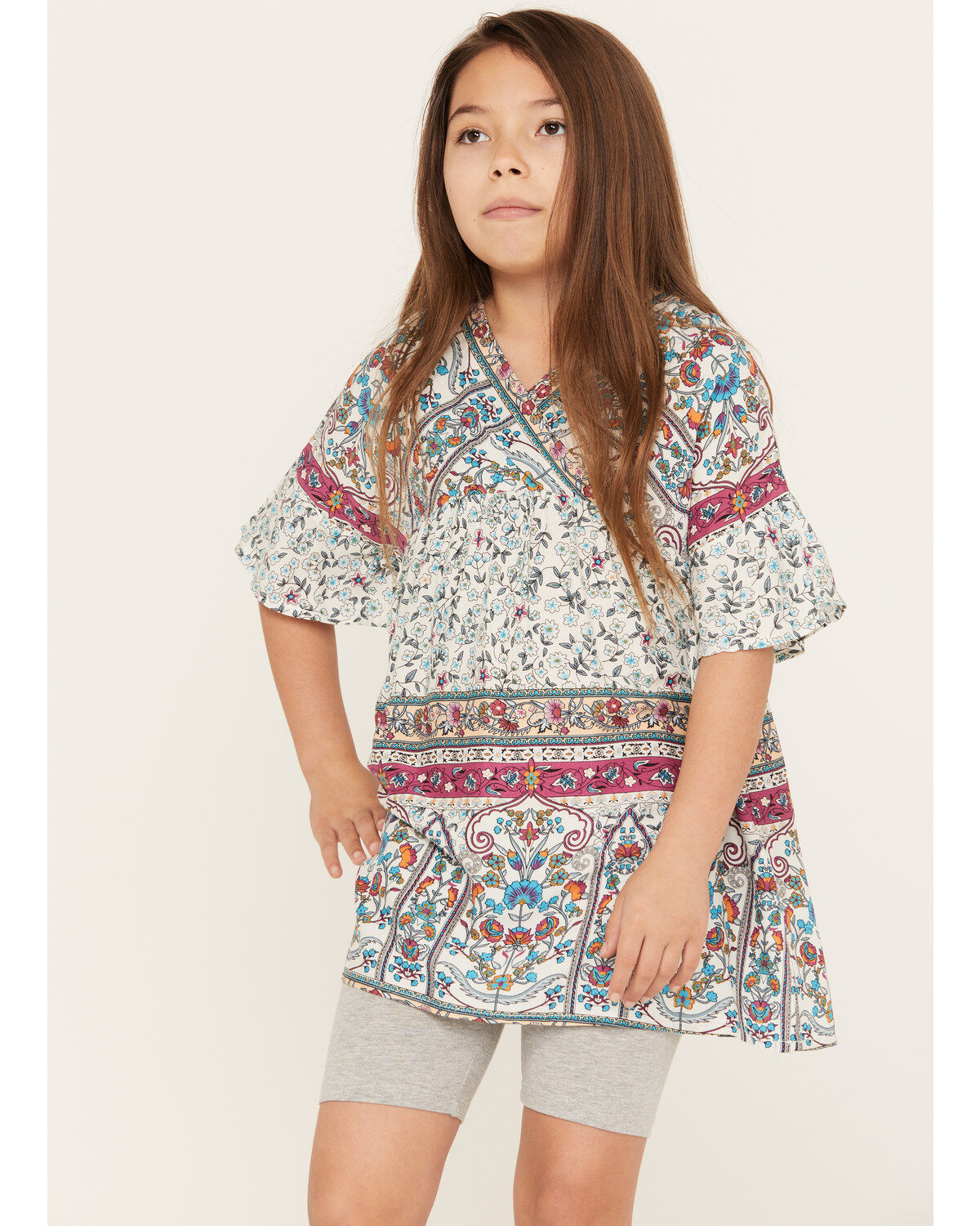 Hayden Girls' Printed Bell Sleeve Tunic