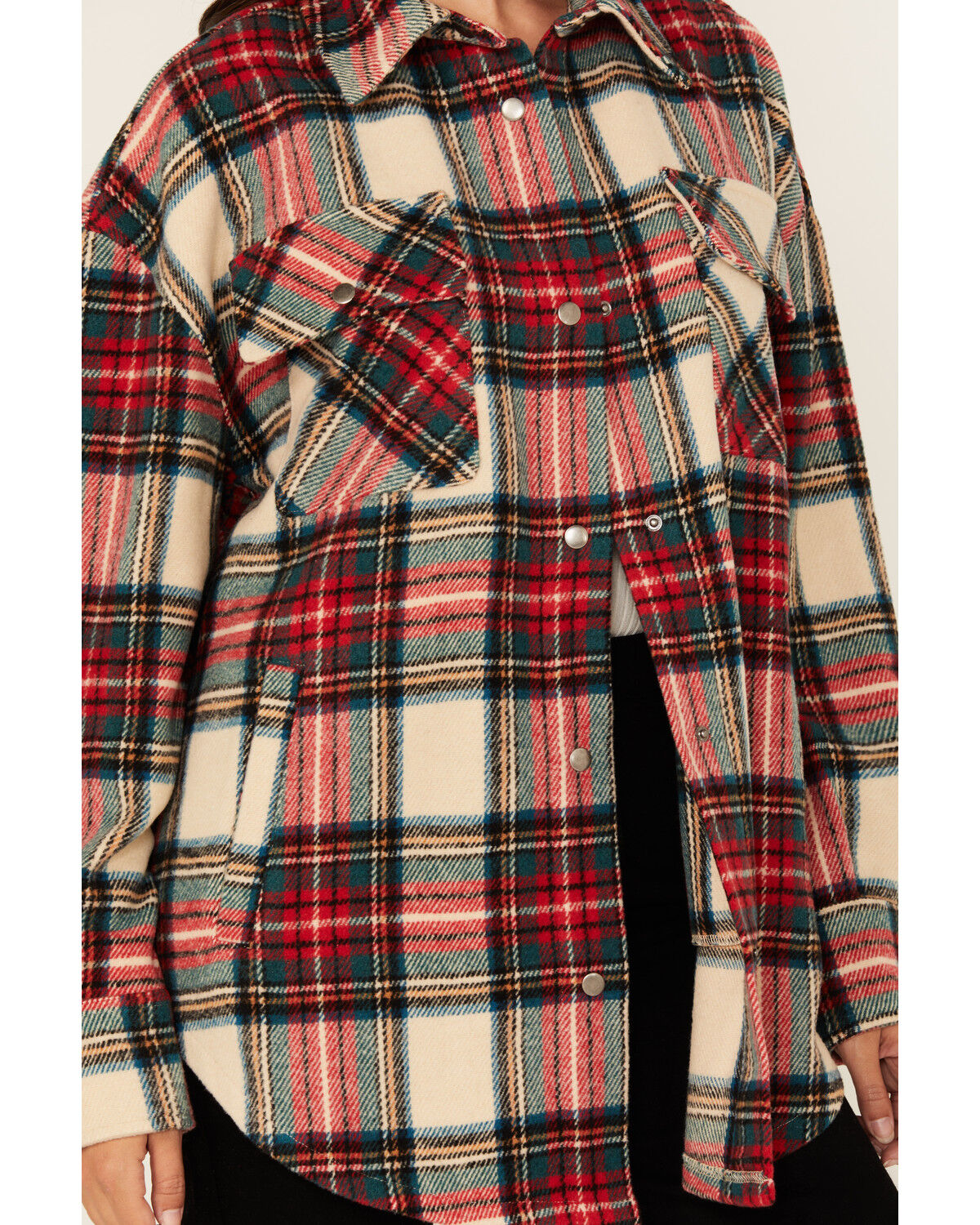 Fornia Women's Plaid Print Shacket