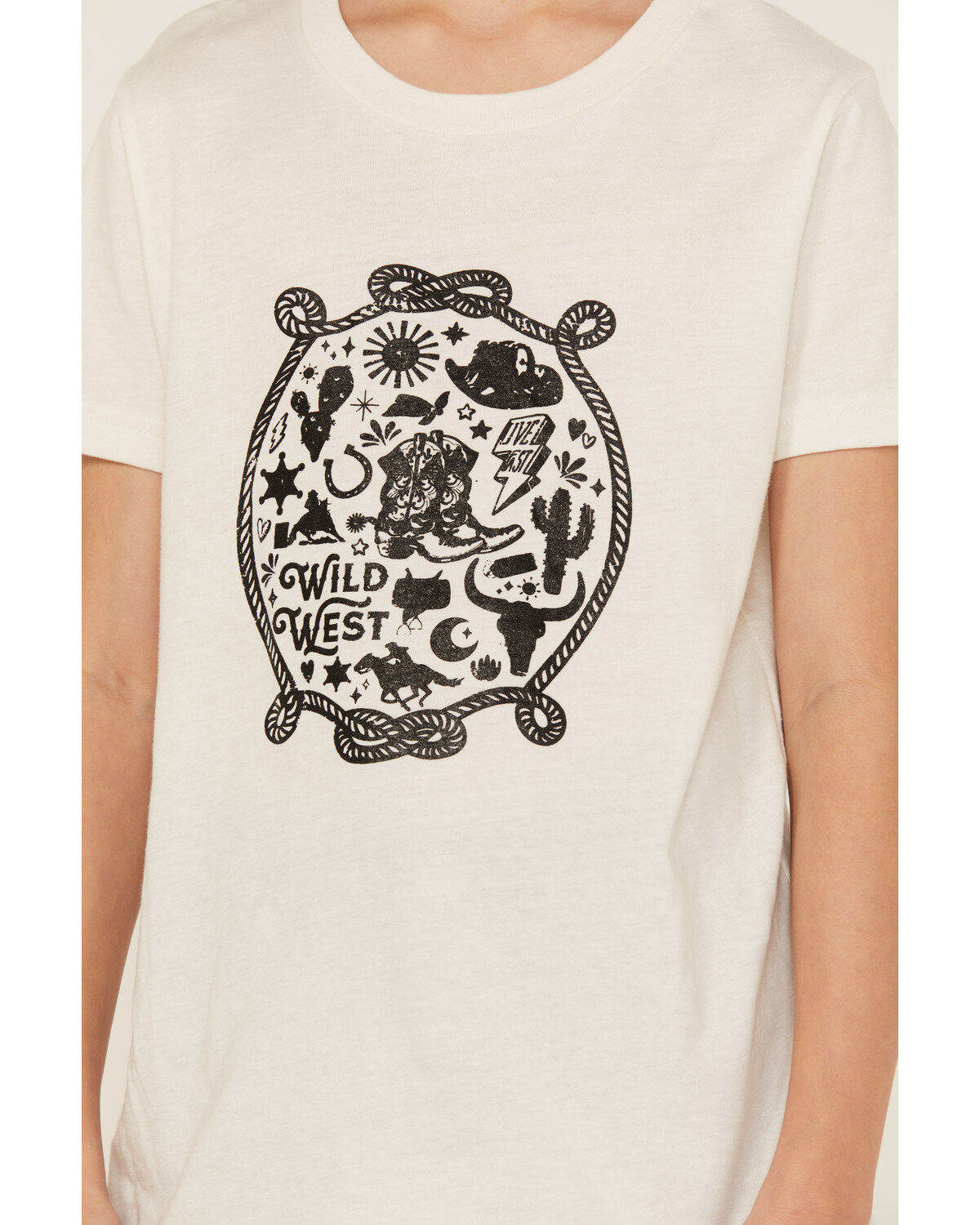 Ali Dee Girls' Wild West Short Sleeve Graphic Tee
