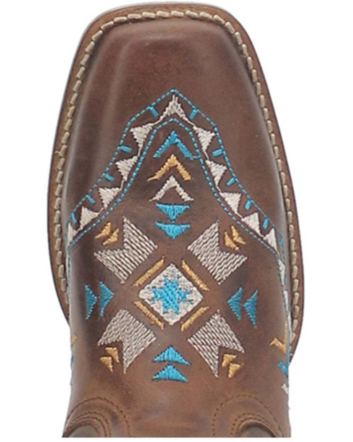 Dingo Women's Mesa Southwestern Embroidered Pull On Western Boots - Square Toe