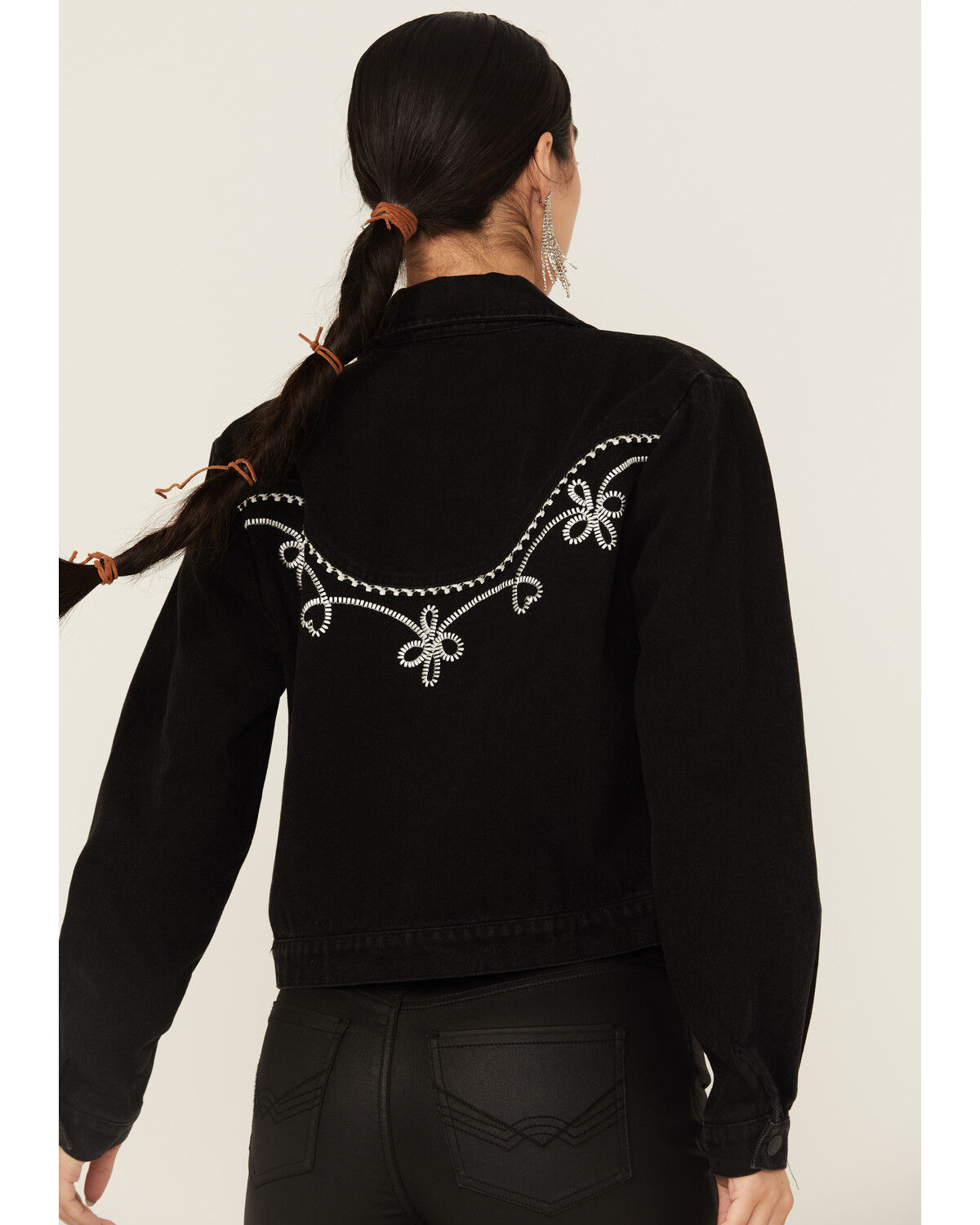 Blue B Women's Washed Embroidered Denim Jacket