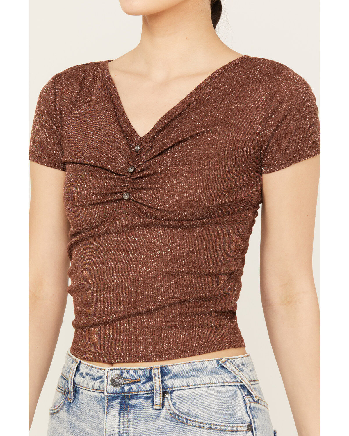 Shyanne Women's Metallic Rib Tee
