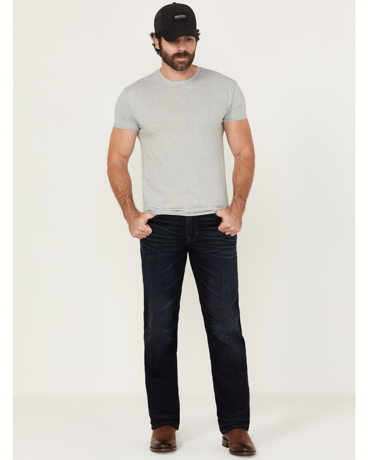 Brothers and Sons Men's Cochise Dark Wash Slim Straight Stretch Denim Jeans