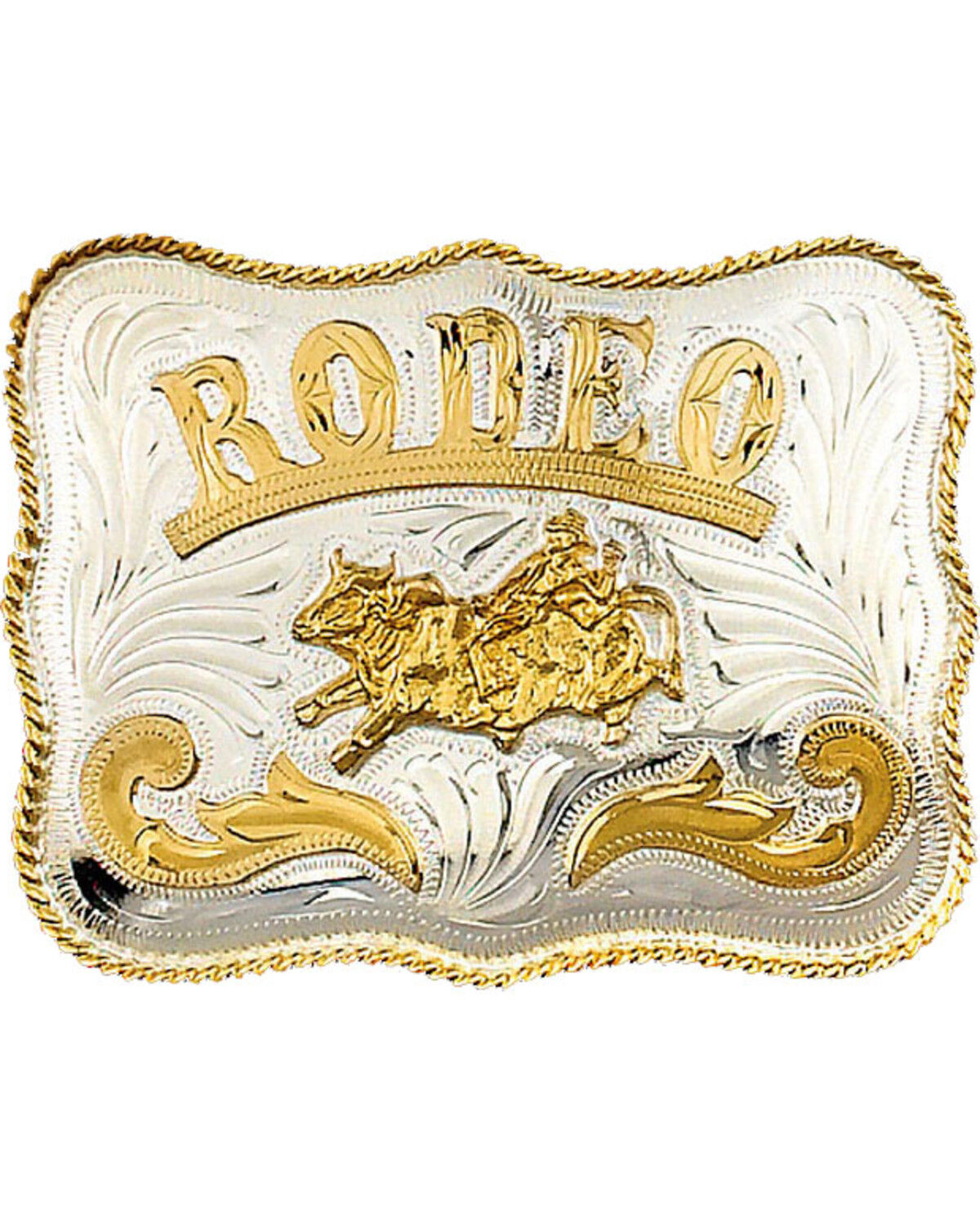 Western Express Men's Silver German Bullrider Belt Buckle