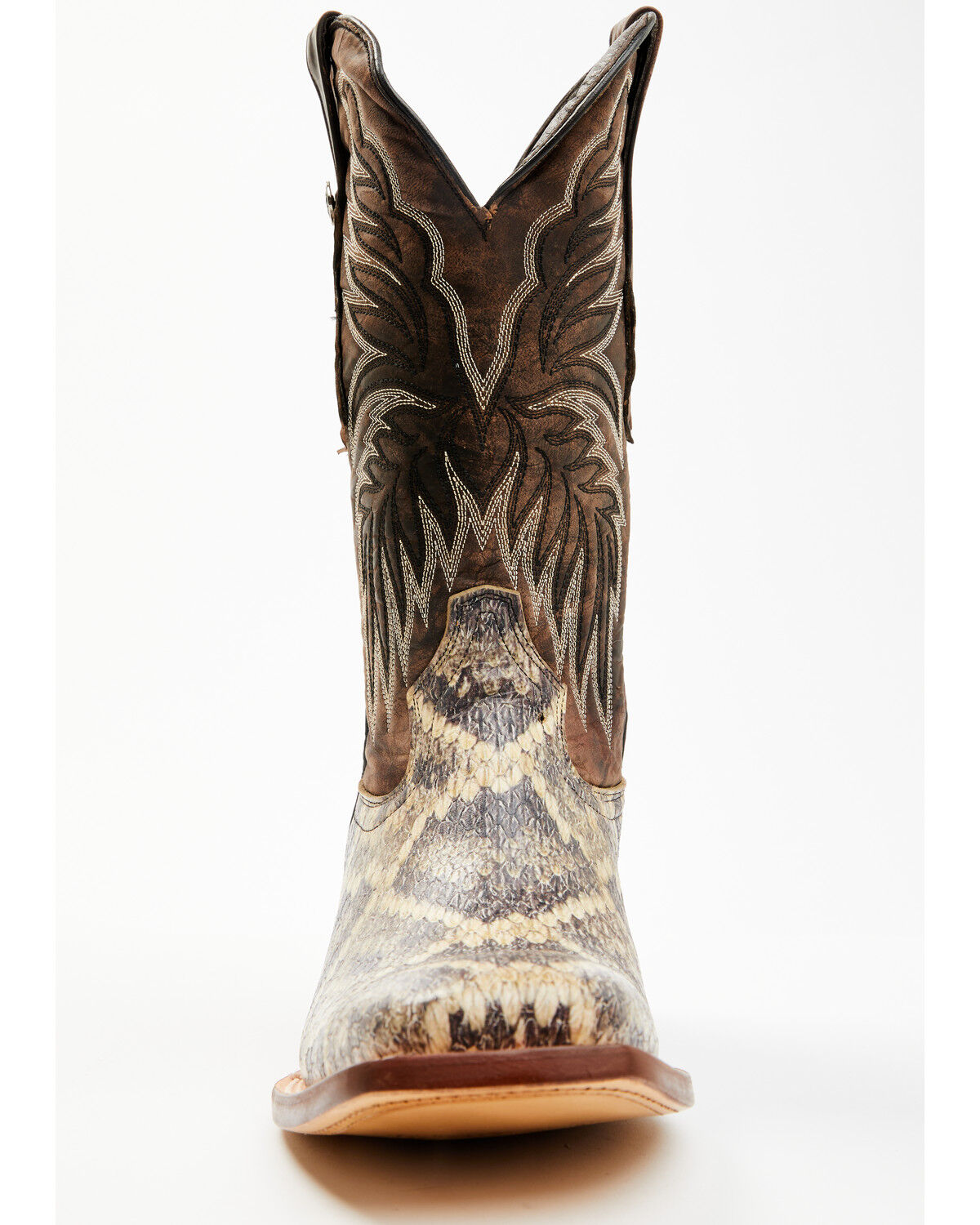 Tanner Mark Men's Rattlesnake Print Western Boots - Broad Square Toe