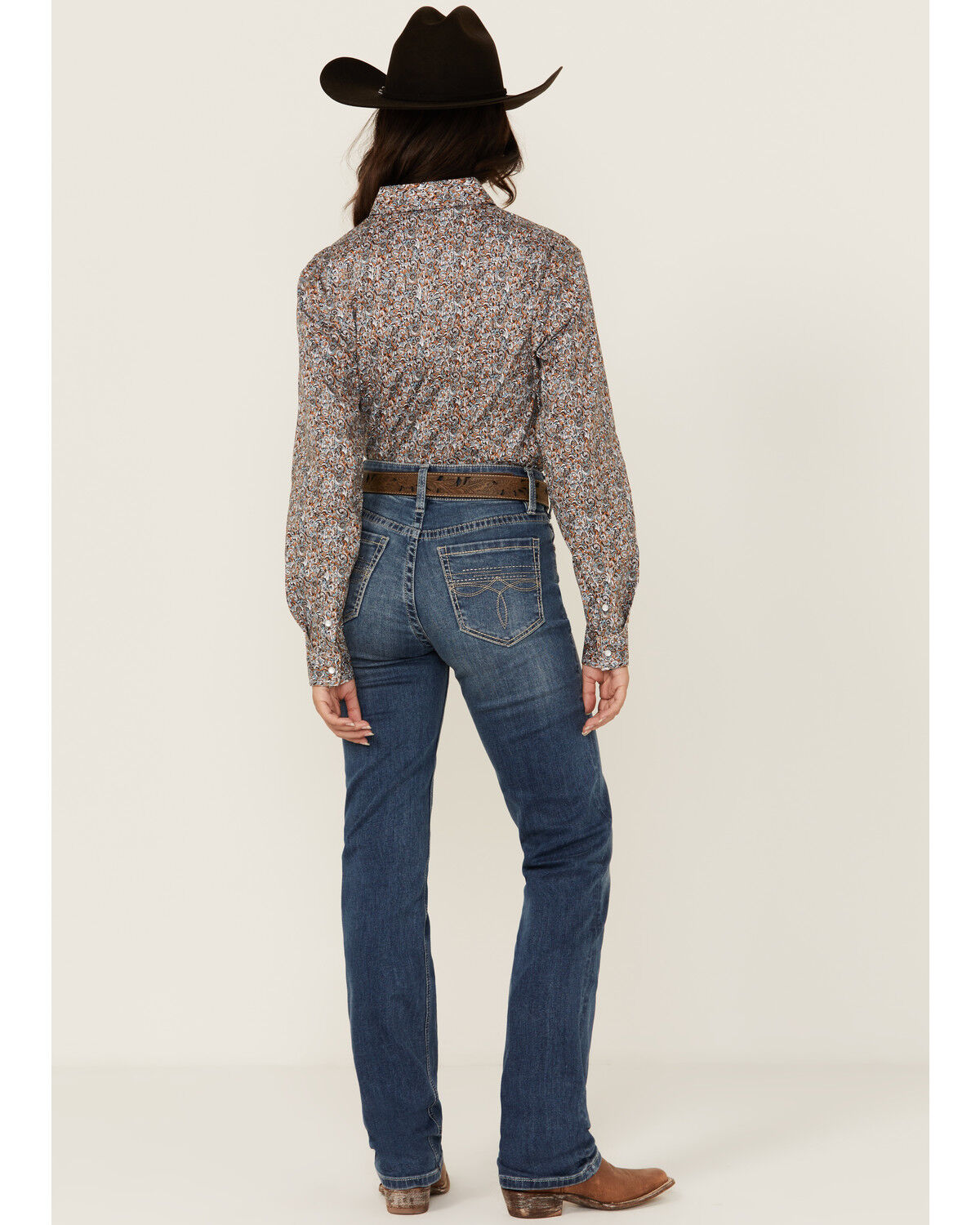 Rock & Roll Denim Women's Medium Wash High Rise Modest Bootcut Stretch Denim Jeans