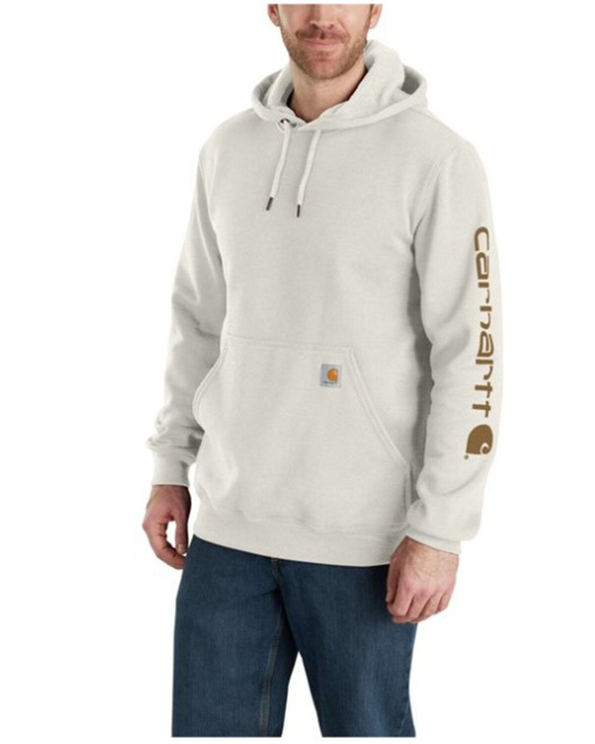 Carhartt Men's Loose Fit Midweight Logo Sleeve Graphic Hooded Sweatshirt