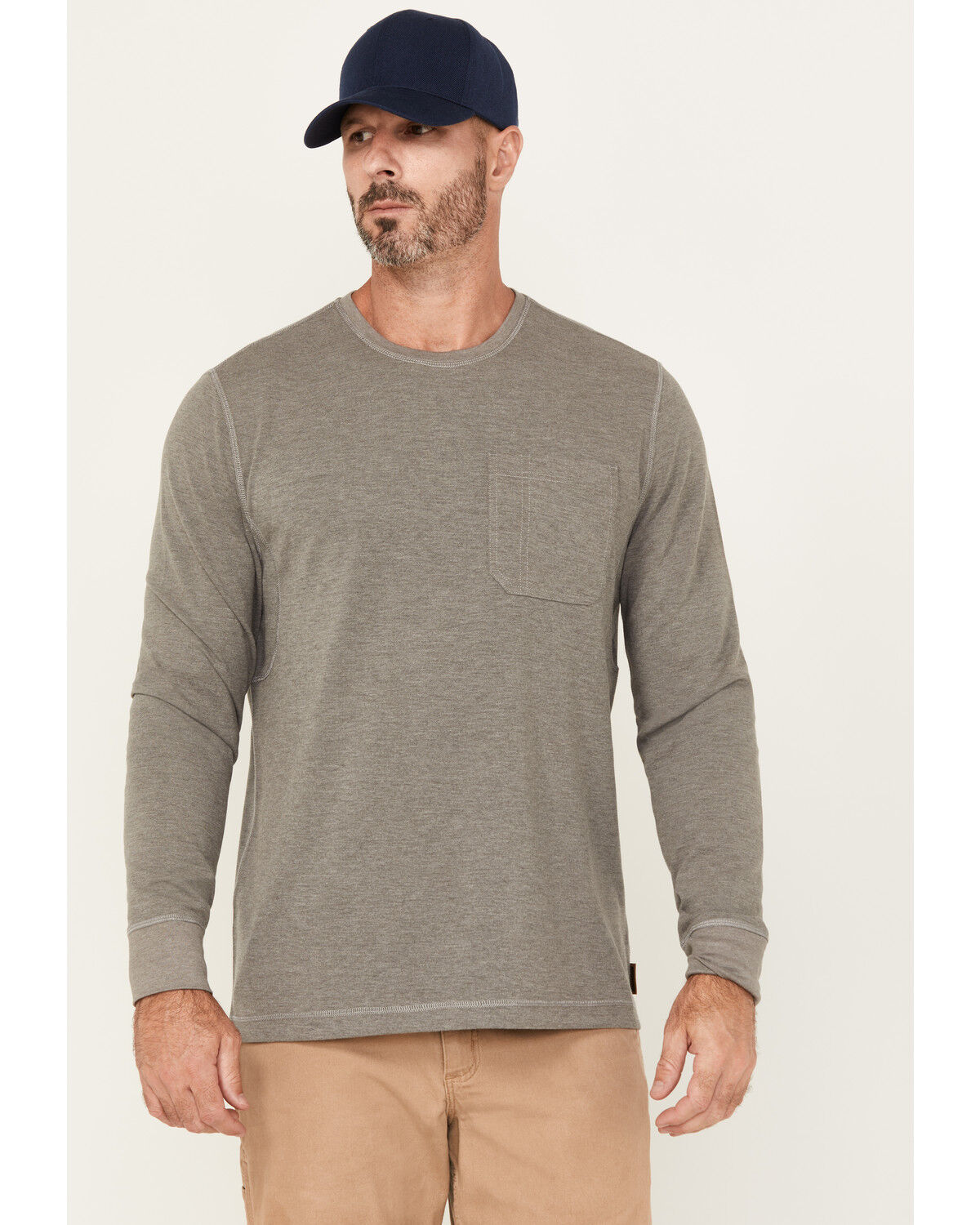 Lucky Brand Workwear Men's Textured Knit Long Sleeve Pocket Tee