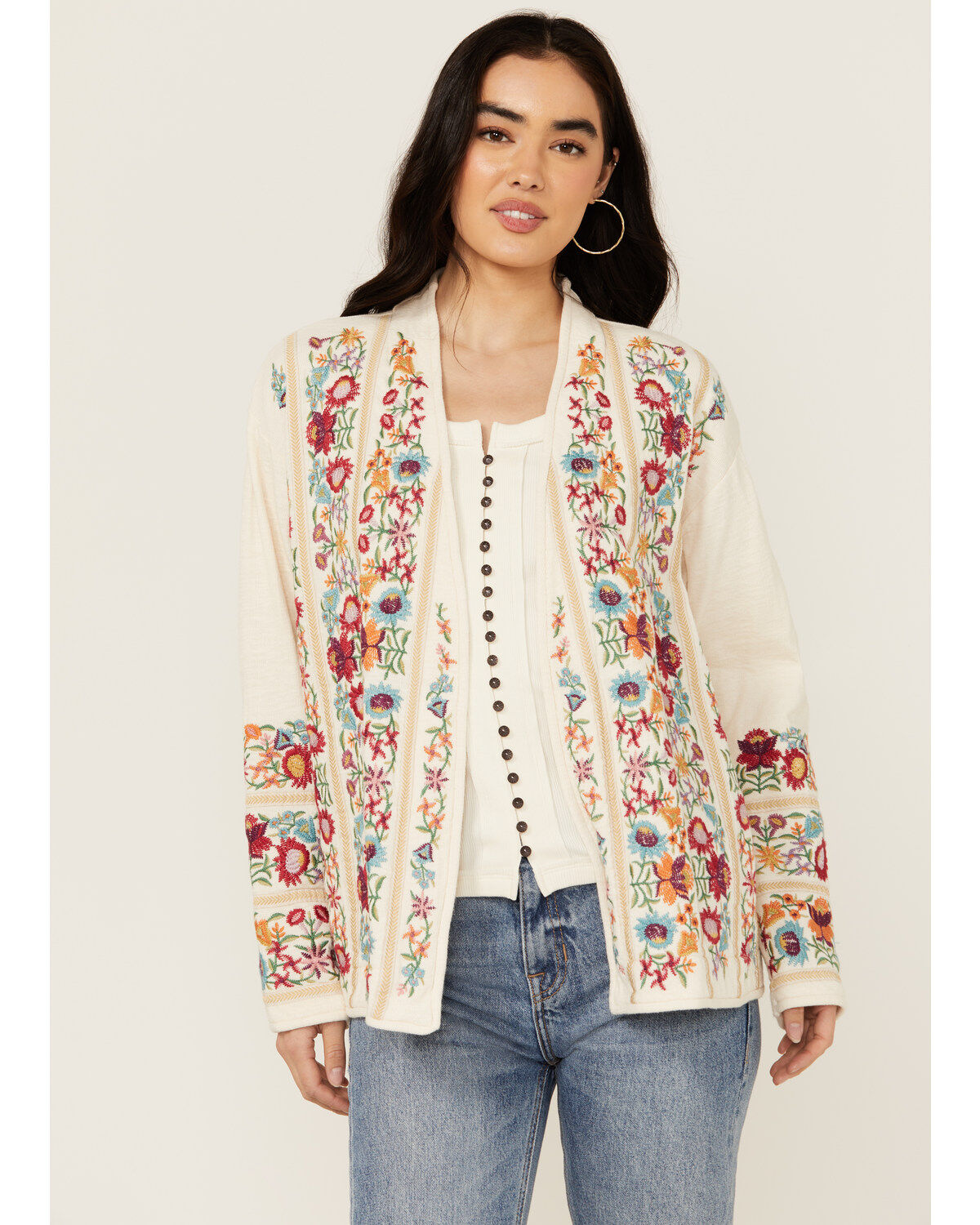 Johnny Was Women's Embroidered Floral Sweater