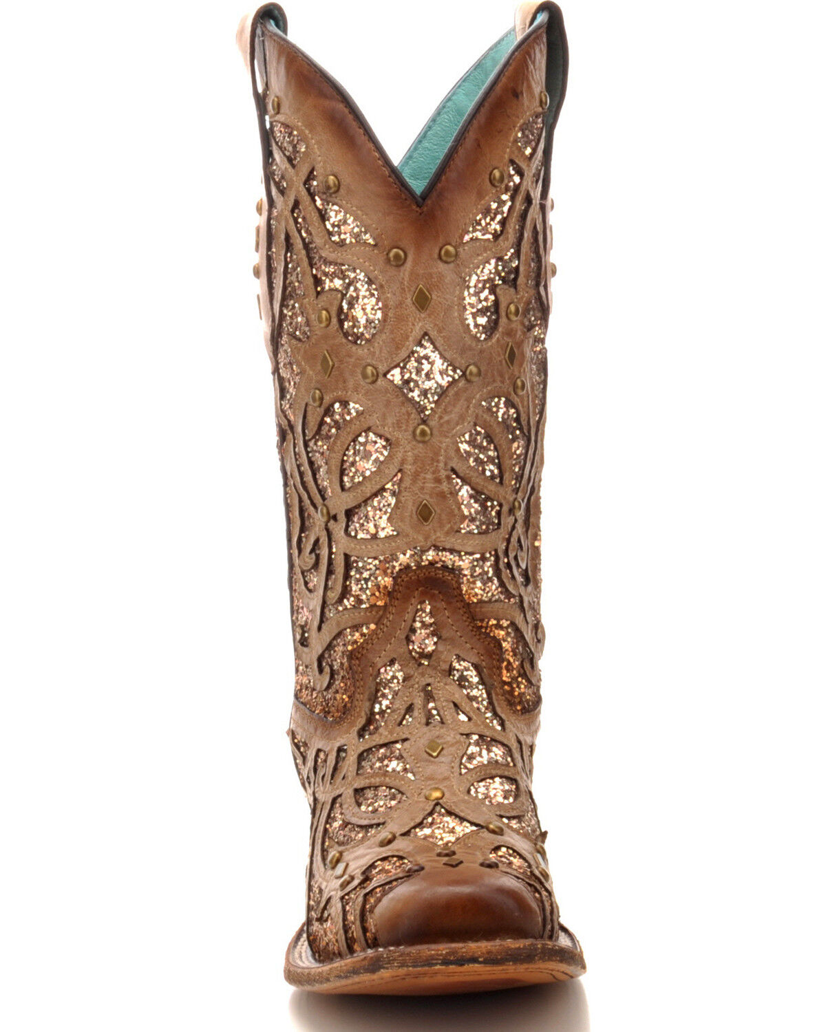 Corral Women's Orix Glitter Inlay & Studded Western Boots - Square Toe