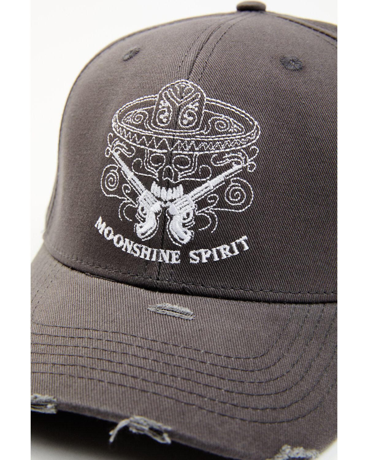 Moonshine Spirit Men's Gray Candy Skull Ball Cap