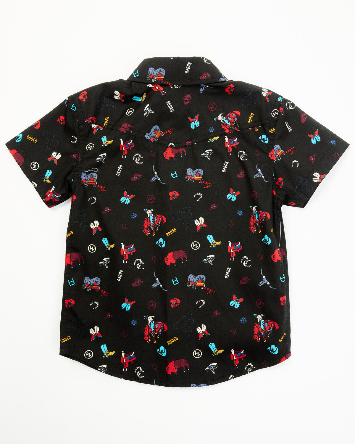 Cody James Toddler Boys' Sheriff in Town Conversation Print Short Sleeve Snap Western Shirt