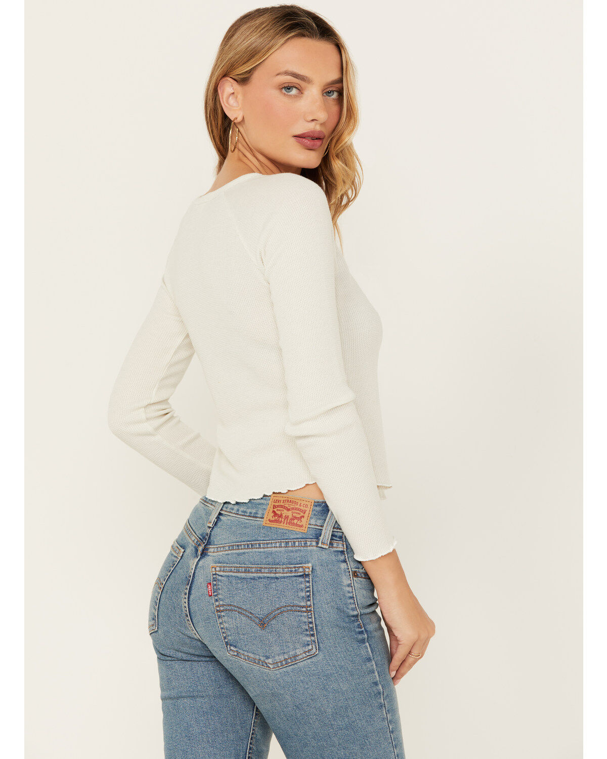 Originality Women's Cowgirls Don't Cry Long Sleeve Thermal Graphic Tee