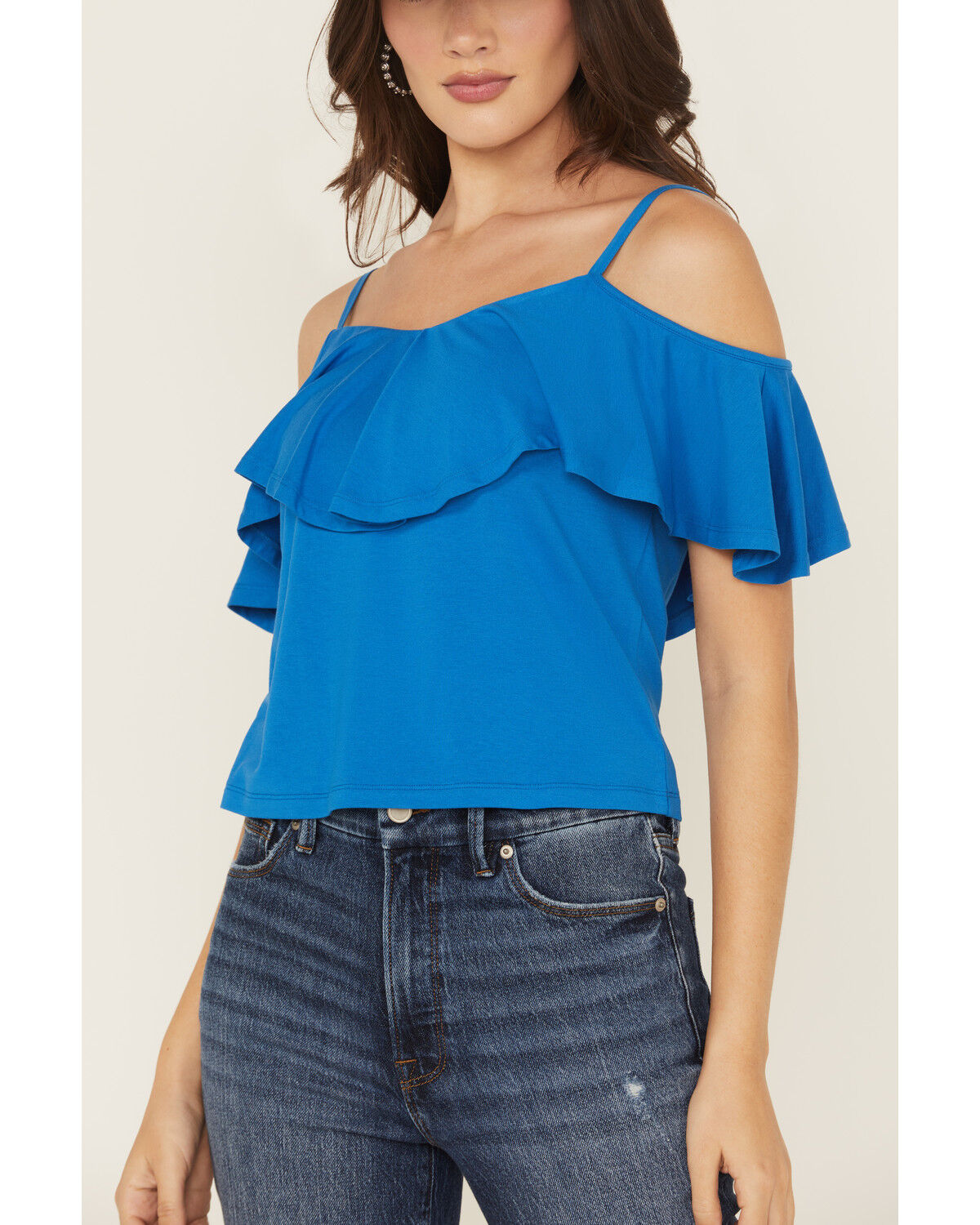 Shyanne Women's Cold Shoulder Ruffle Tank Top