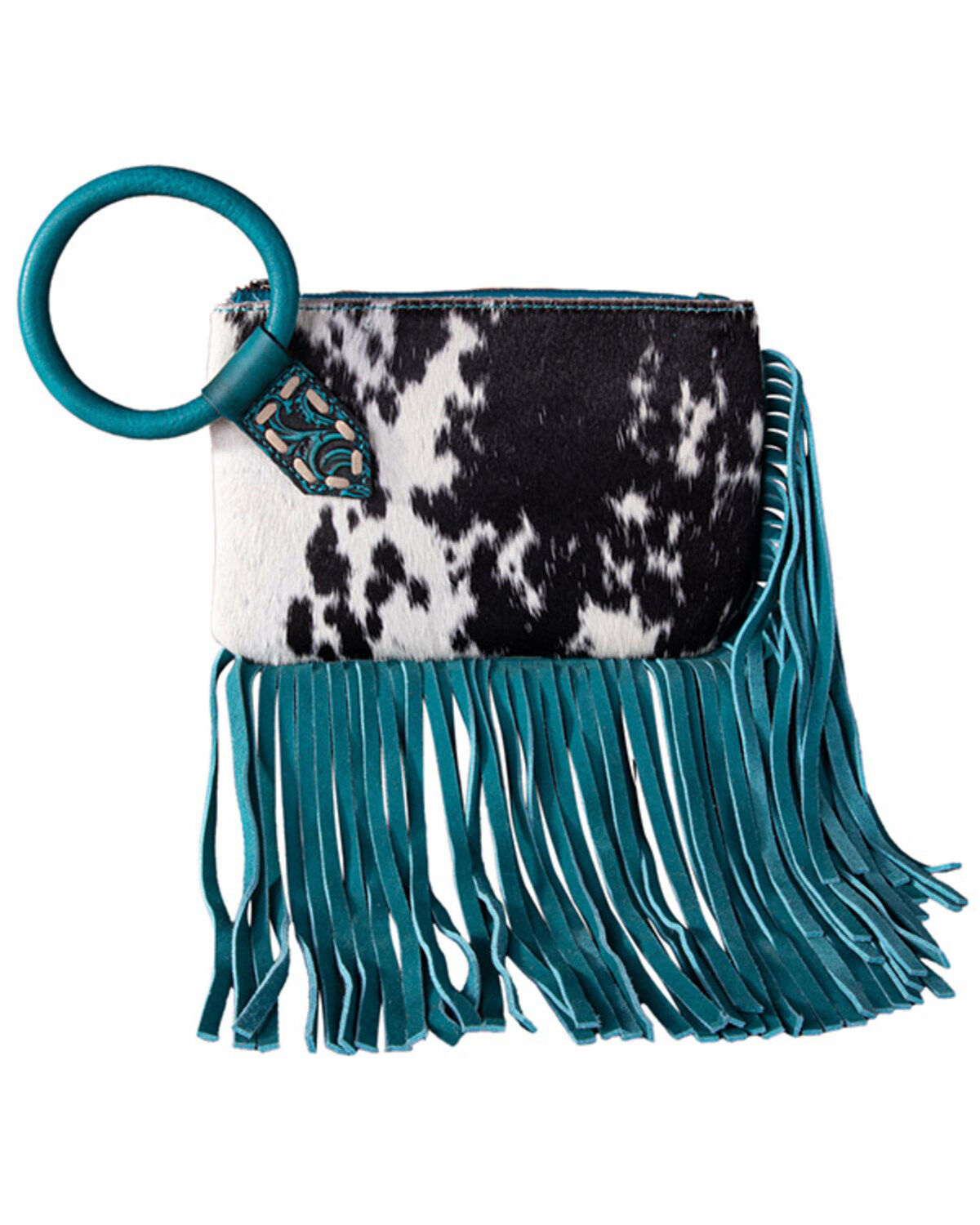Trinity Ranch Women's Cowhide Ring Handle Wristlet