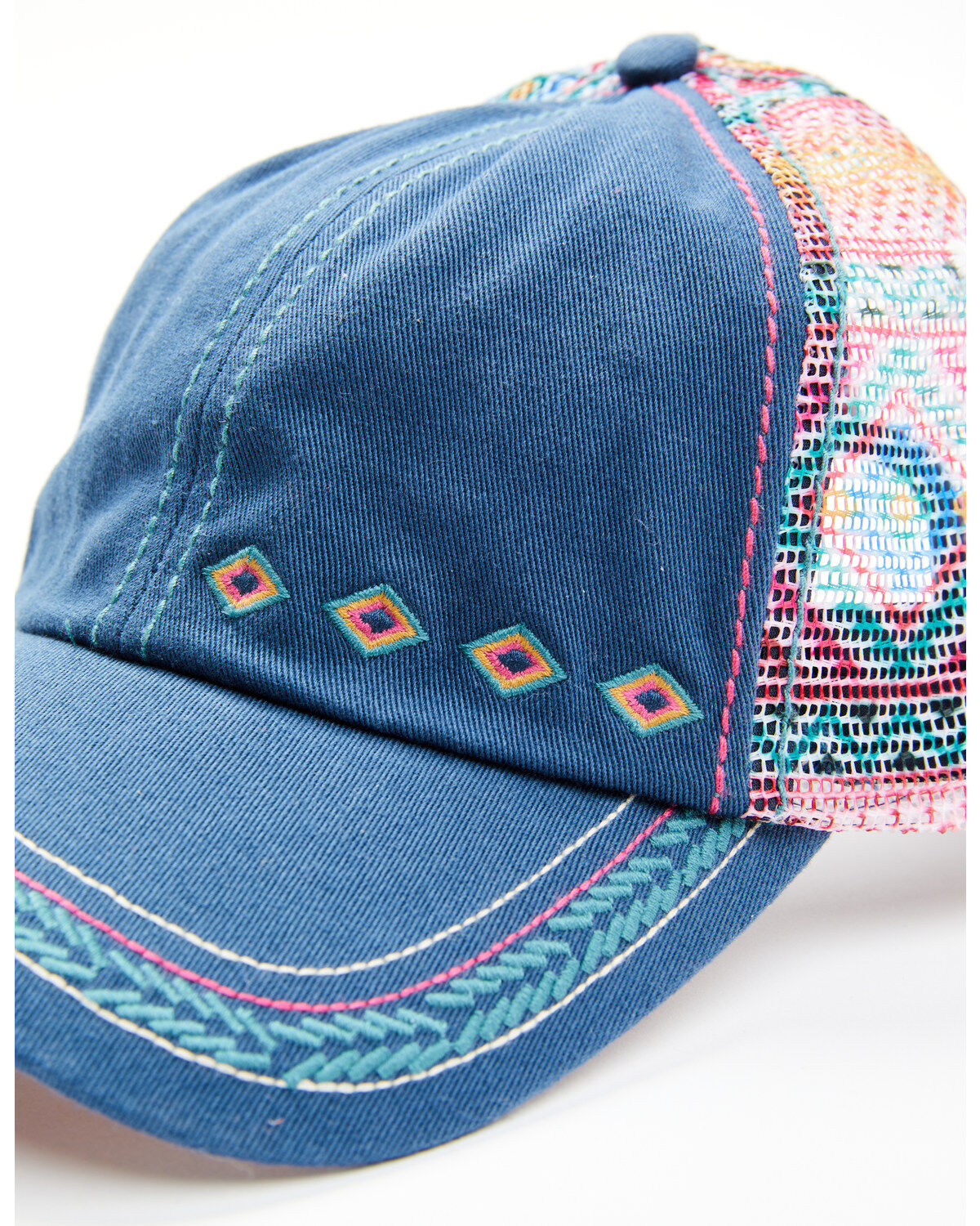 Catchfly Women's Southwestern Print Ponytail Ball Cap