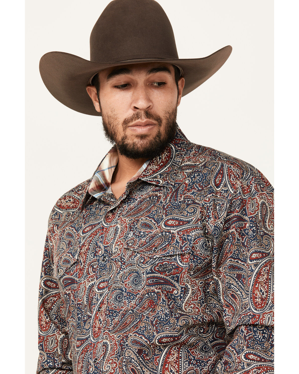 Roper Men's Amarillo Paisley Print Long Sleeve Snap Western Shirt
