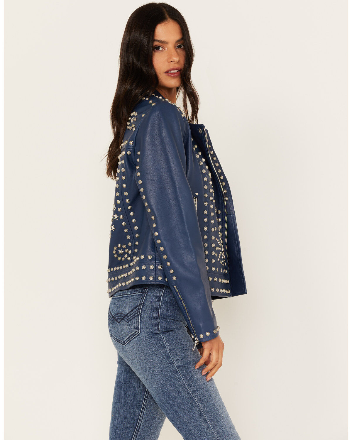 Idyllwind Women's Studded Moto Leather Jacket