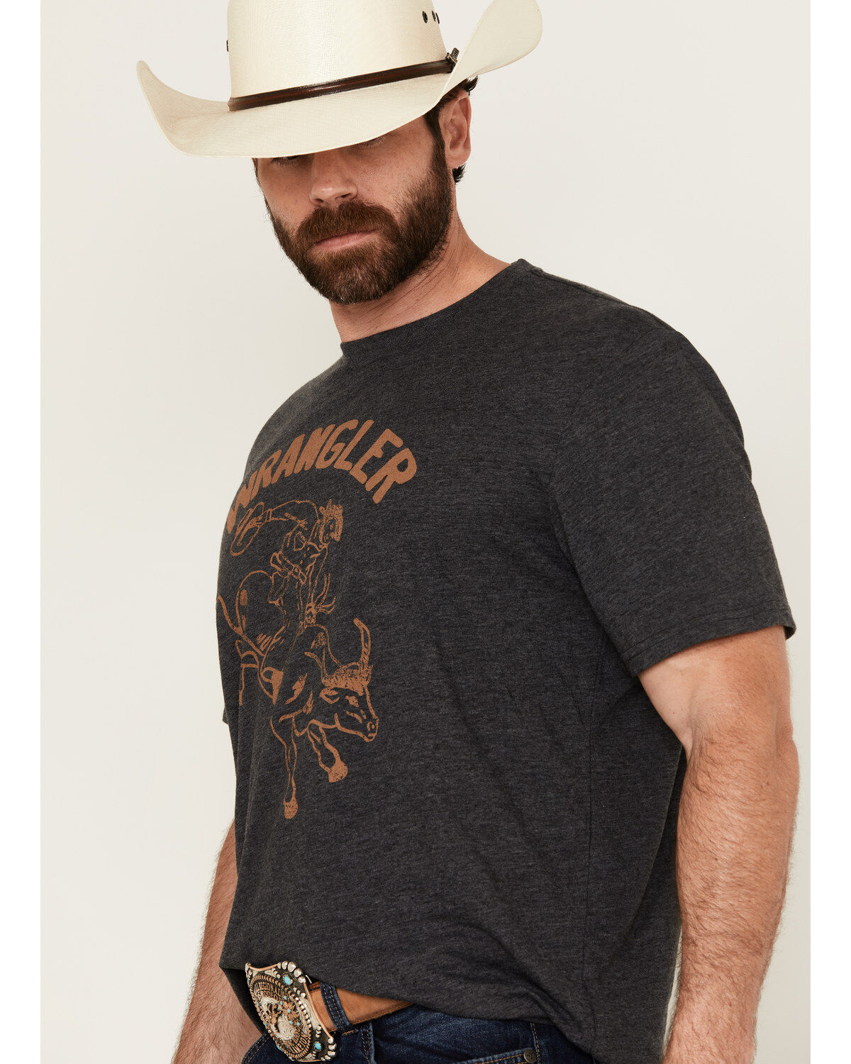 Wrangler Men's Bucking Bull Logo Short Sleeve Graphic T-Shirt
