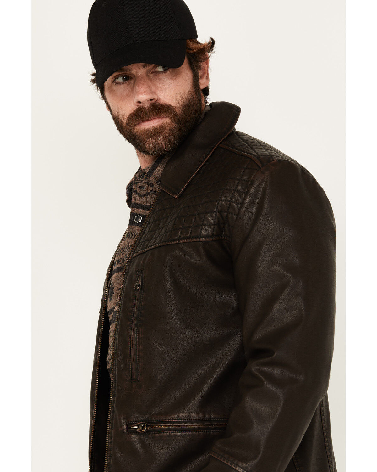 Moonshine Spirit Men's Outlaw Faux Leather Moto Biker Jacket