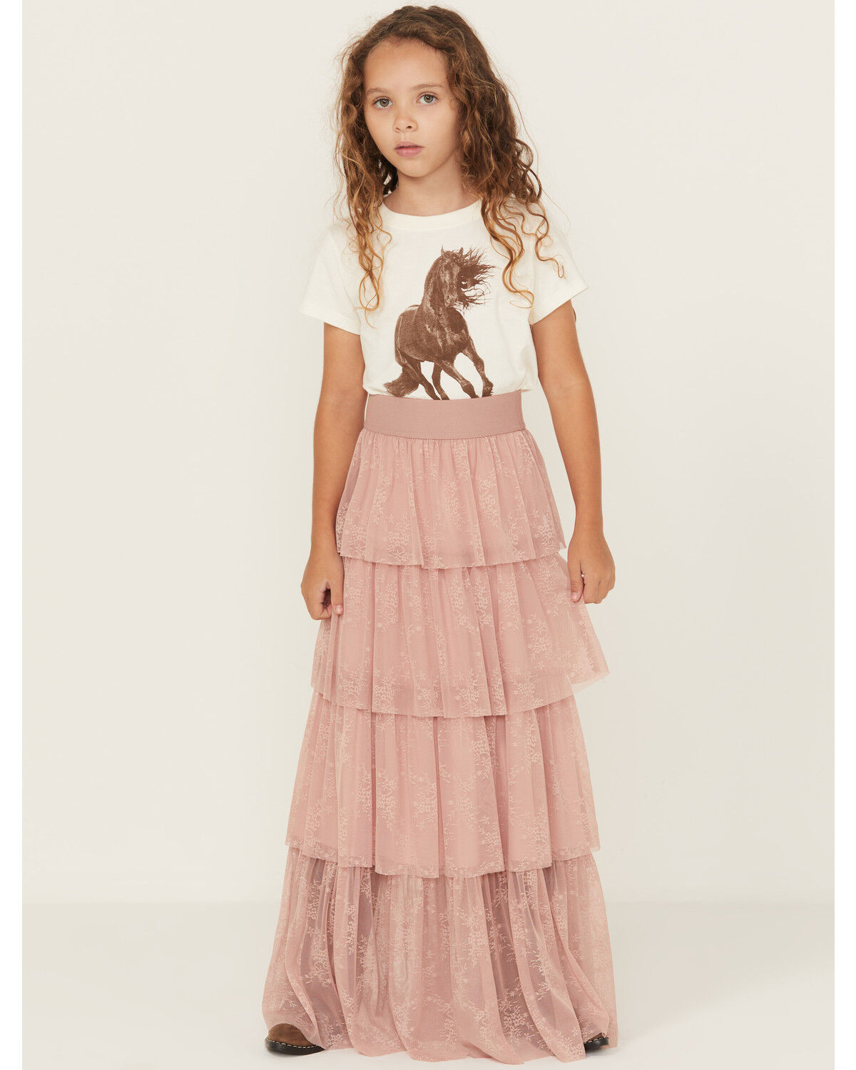 La La Land Girls' Tiered Maxi Skirt