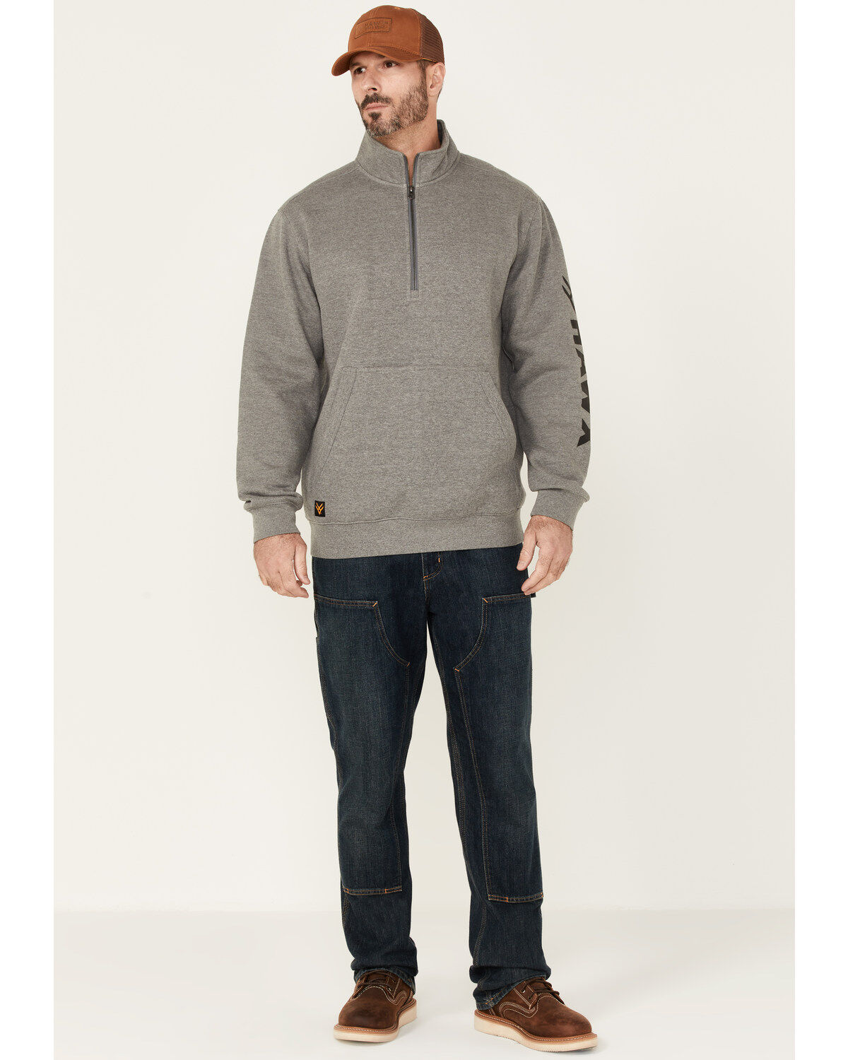 Hawx Men's Charcoal Primo 1/4 Zip Work Fleece Pullover