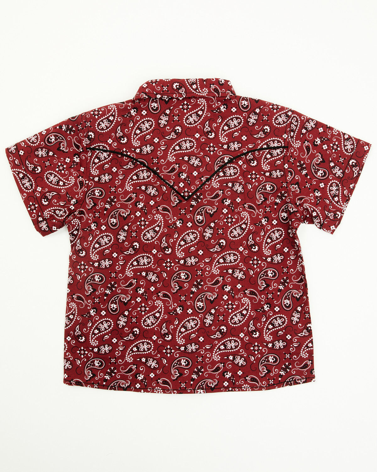 Cowboy Hardware Toddler Boys' Paisley Print Short Sleeve Snap Stretch Western Shirt