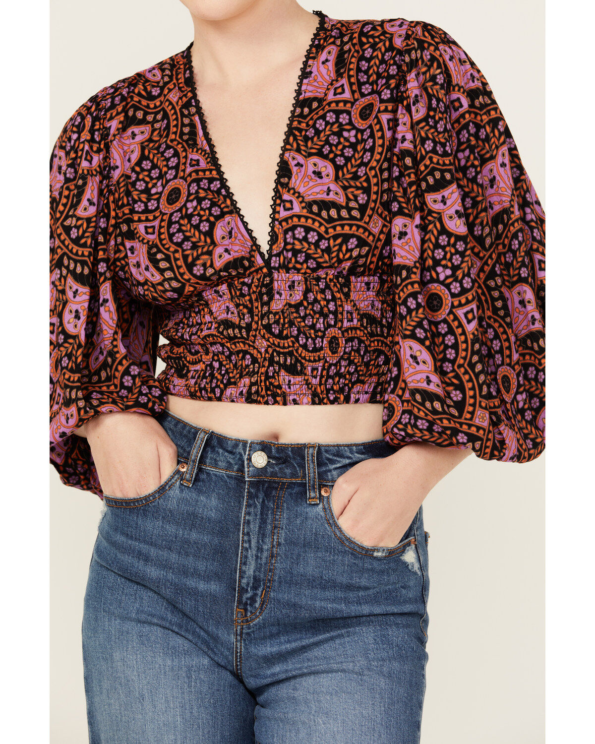 Jen's Pirate Booty Women's Rosalie Long Sleeve Print Top