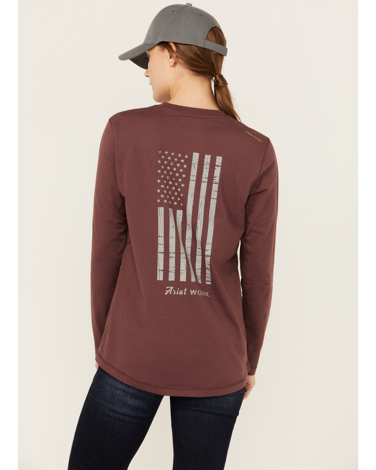 Ariat Women's Rebar Workman Reflective Flag Long Sleeve Tee