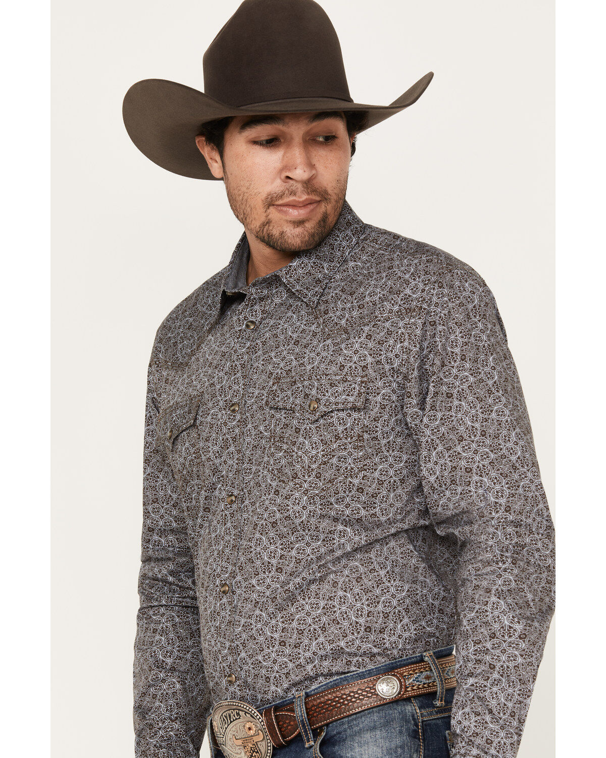 Cody James Men's Down Range Medallion Print Long Sleeve Western Snap Shirt
