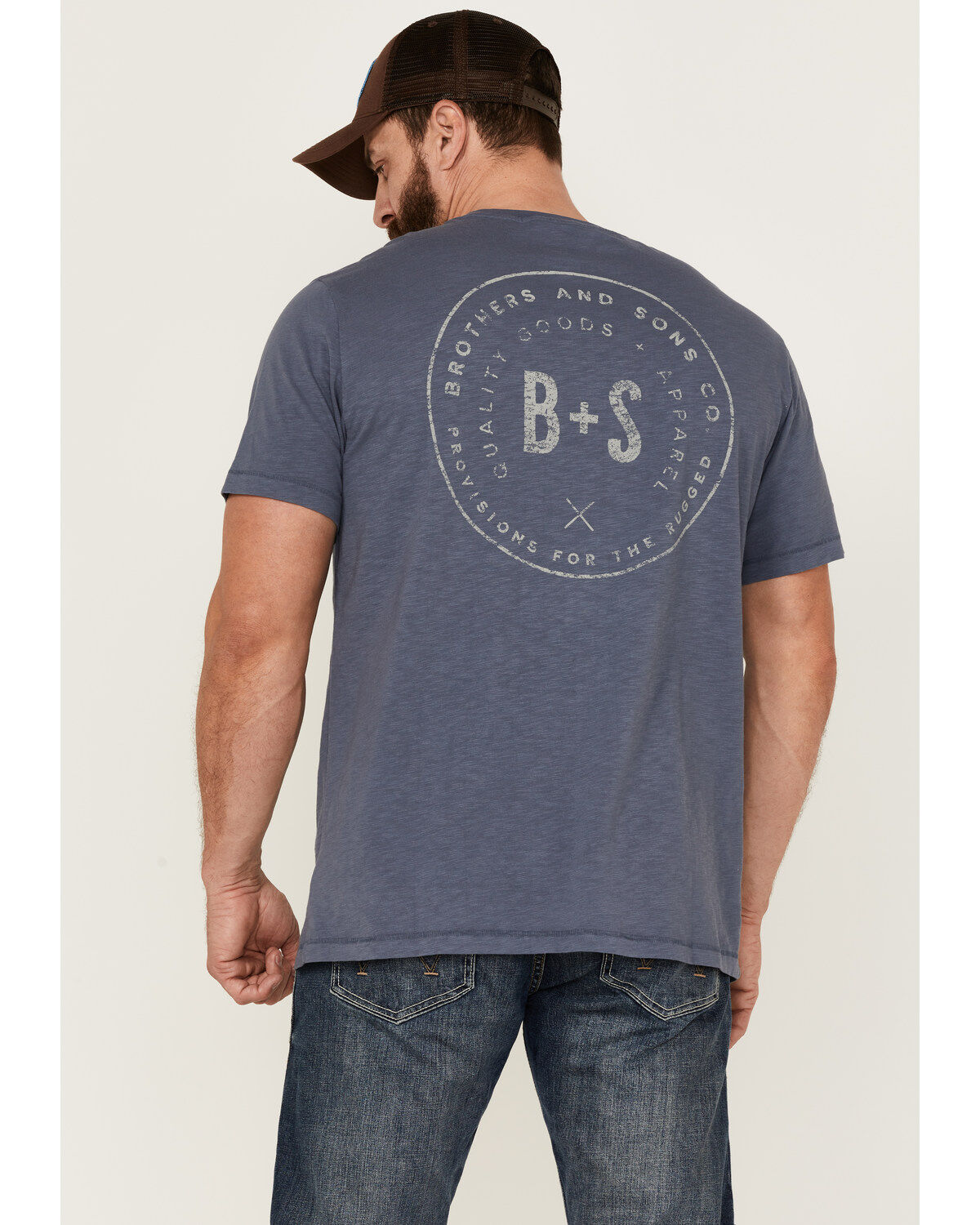 Brothers and Sons Men's Mercantile Weathered Slub Graphic Short Sleeve T-Shirt