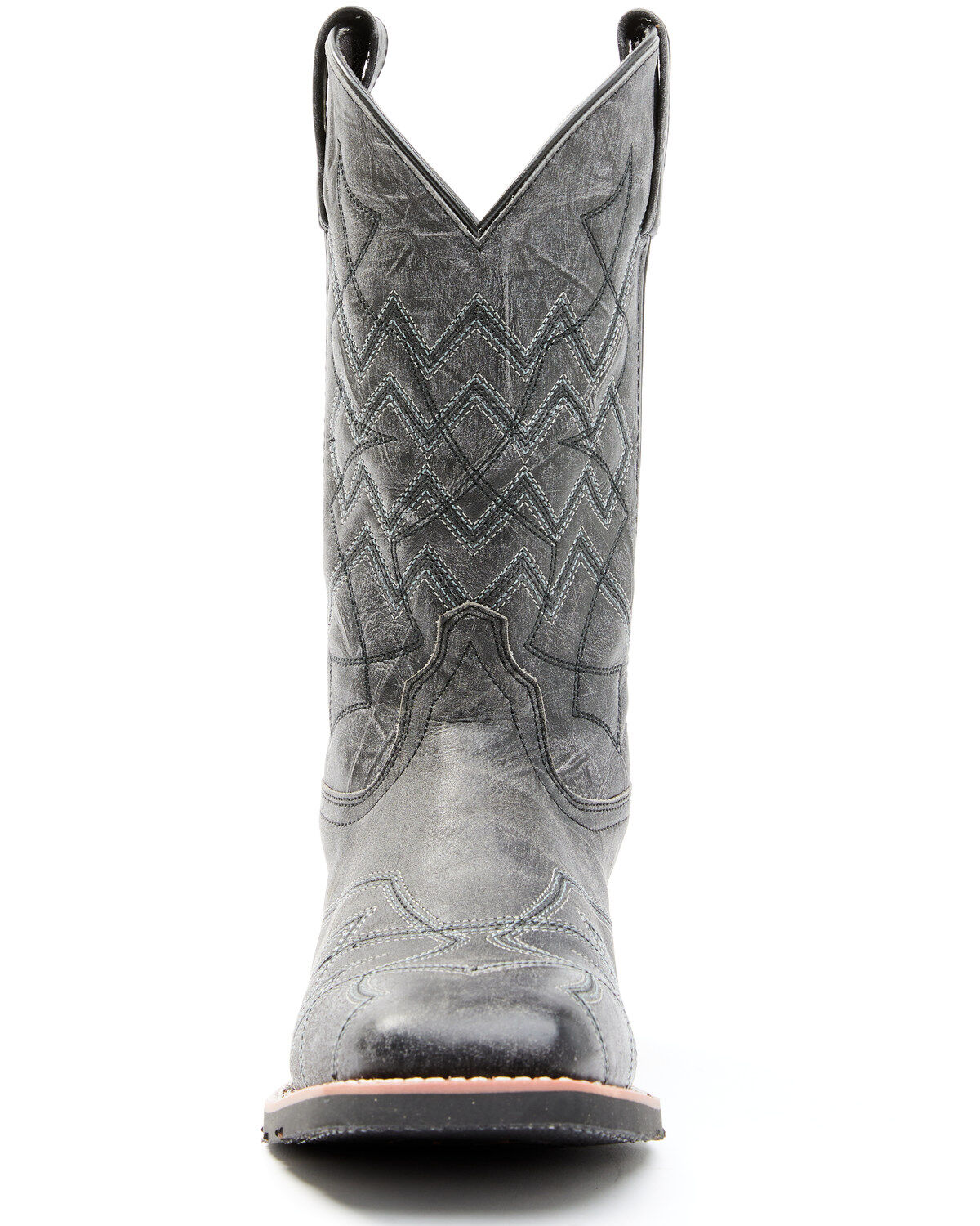 Laredo Men's Charcoal Geo Stitch Western Boots - Broad Square Toe