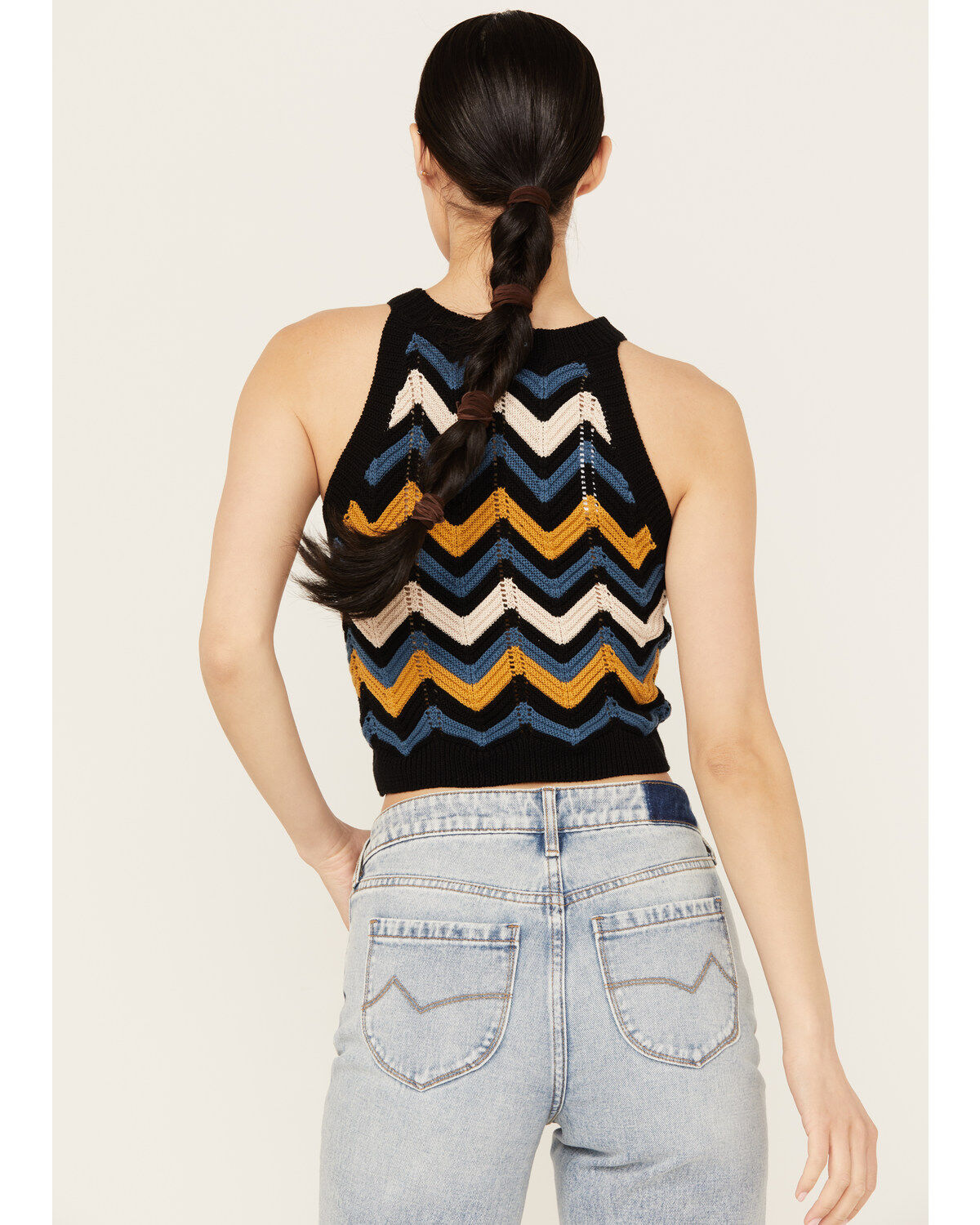 Revel Women's Zig Zag Sleeveless Sweater Tank
