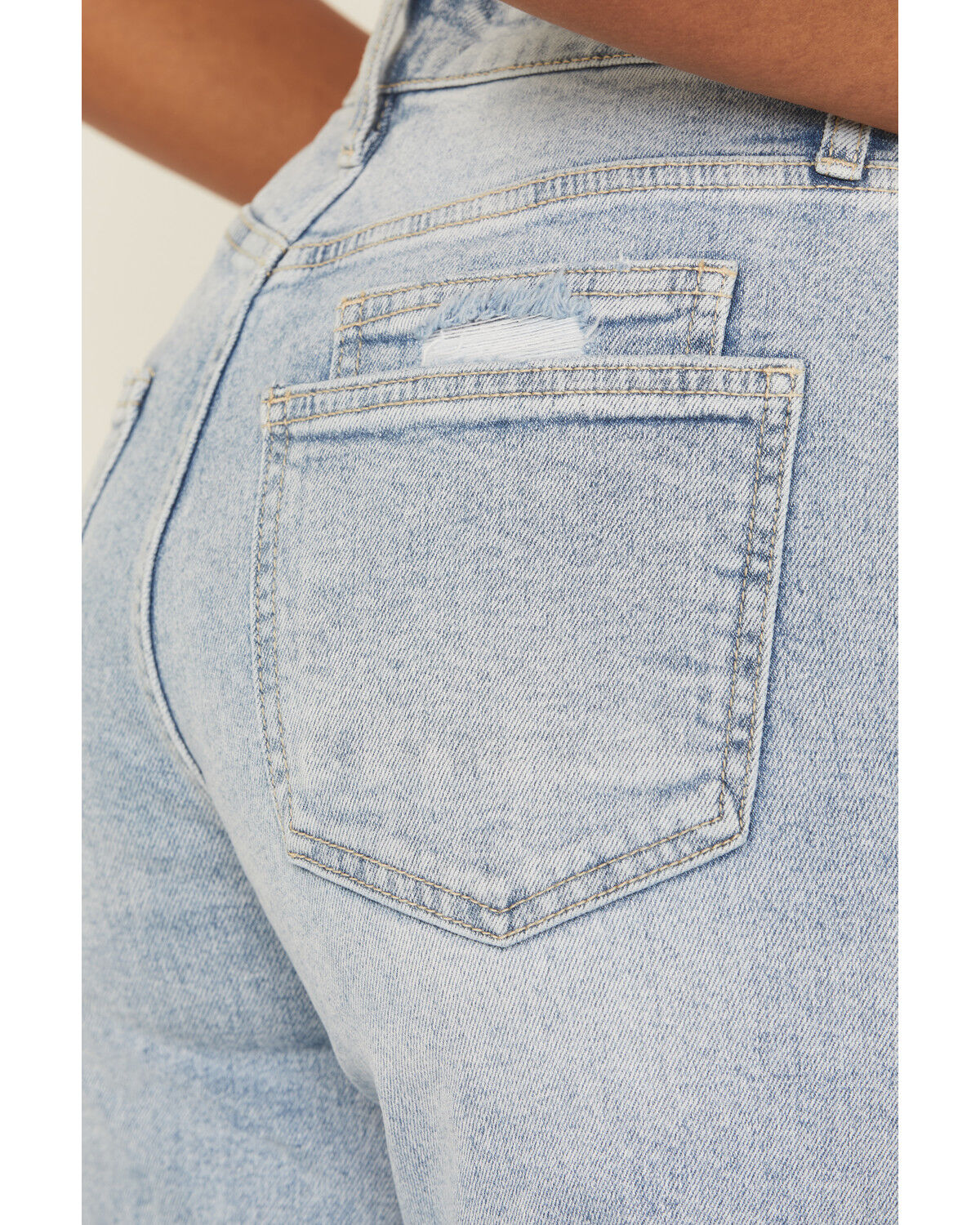 Flying Monkey Women's Katie Light Wash Super High Rise Barrel Stretch Denim Jeans