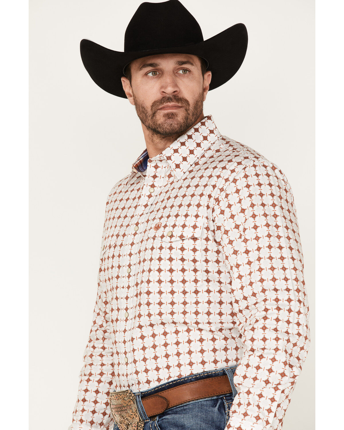 Panhandle Select Men's Southwestern Print Long Sleeve Shirt