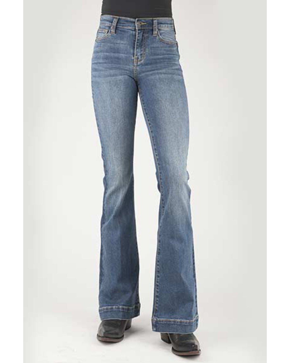 Stetson Women's 921 Light Wash High Rise Plain Pocket Flare Jean