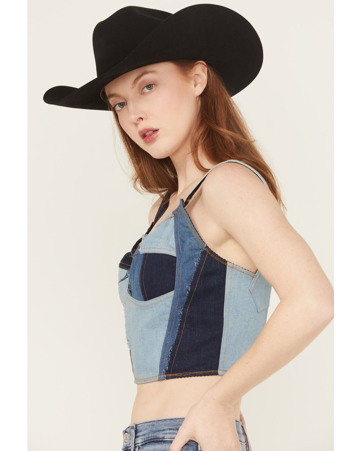 Blue B Women's Reversible Sleeveless Patchwork Top