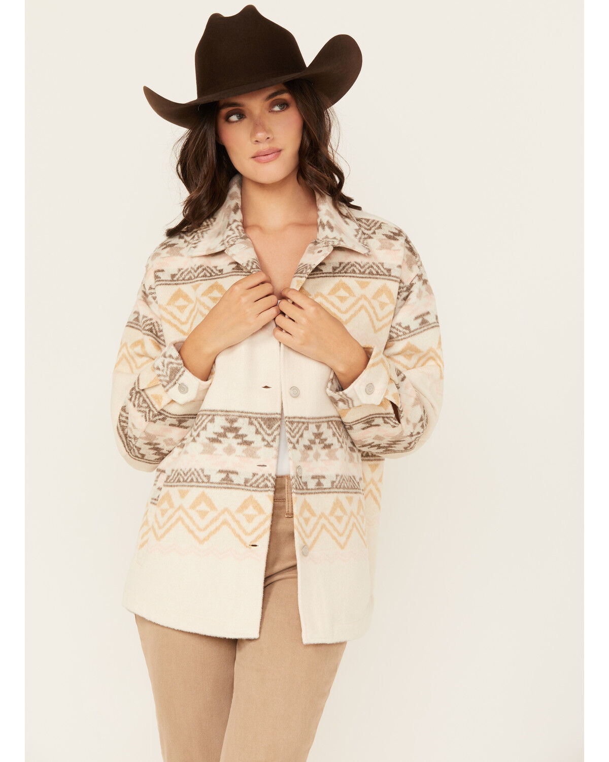 Ashley Women's Southwestern Print Button-Down Shacket