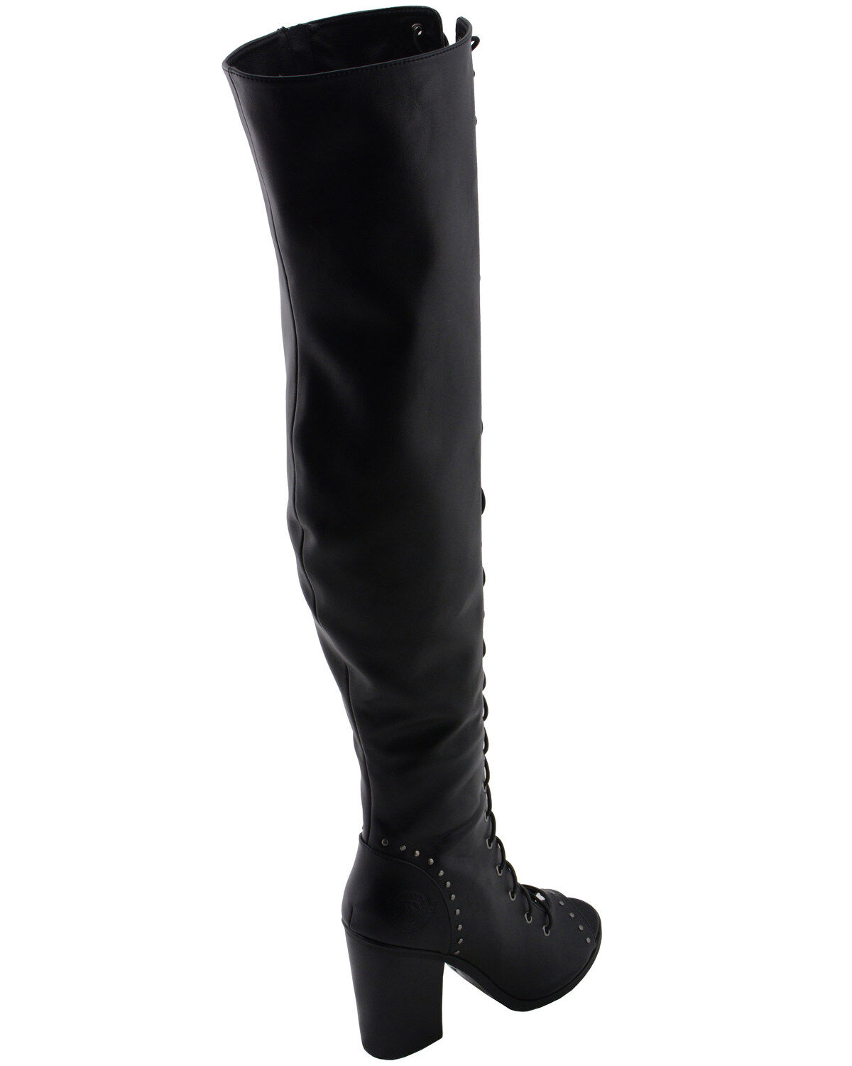 Milwaukee Leather Women's Open Toe Front Knee High Boots - Round Toe