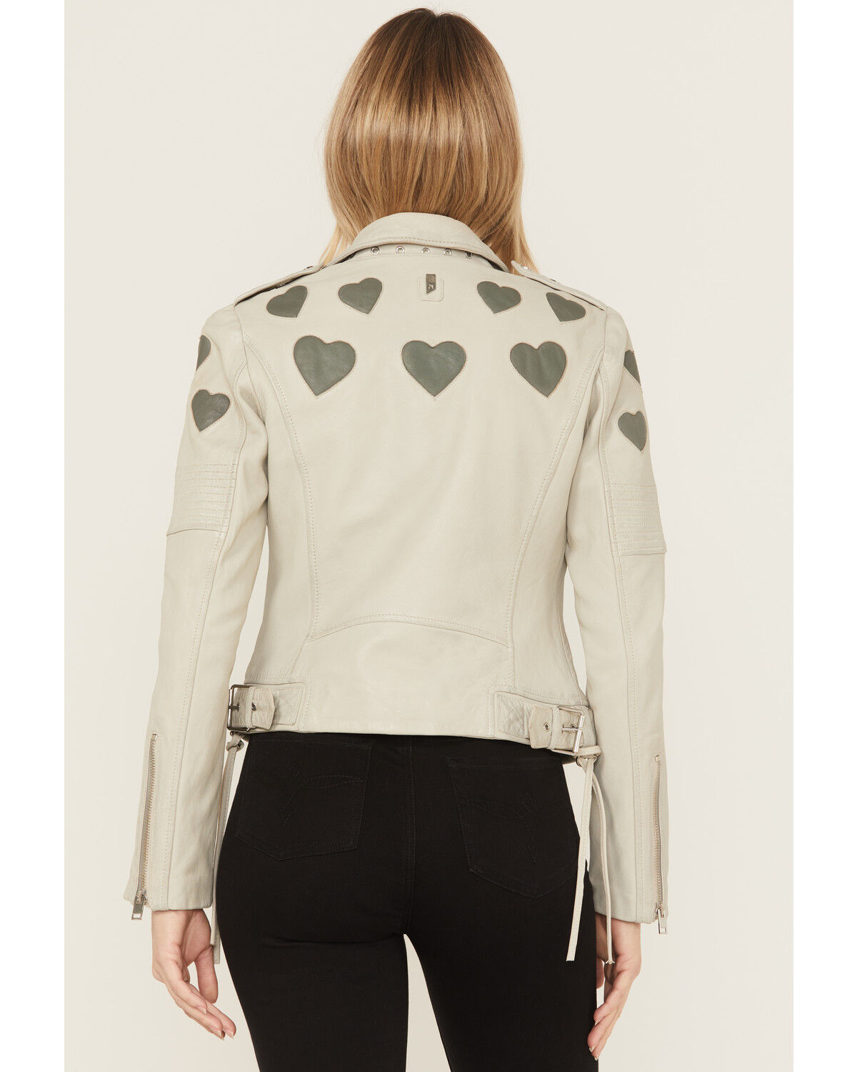 Mauritius Leather Women's Reo Heart Leather Moto Jacket