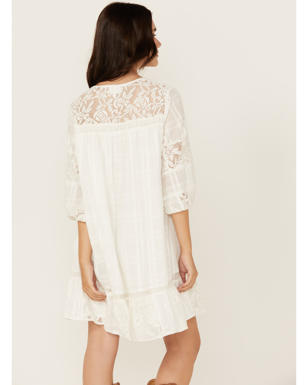 Shyanne Women's Crochet Patchwork Mini Dress