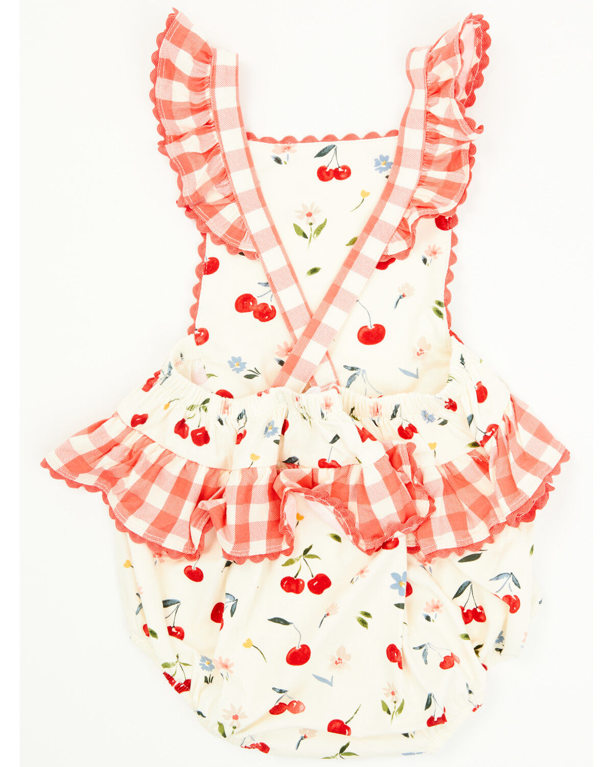 Angel Dear Infant Girls' Cherry Ruffle Sleeve Snap Onesie